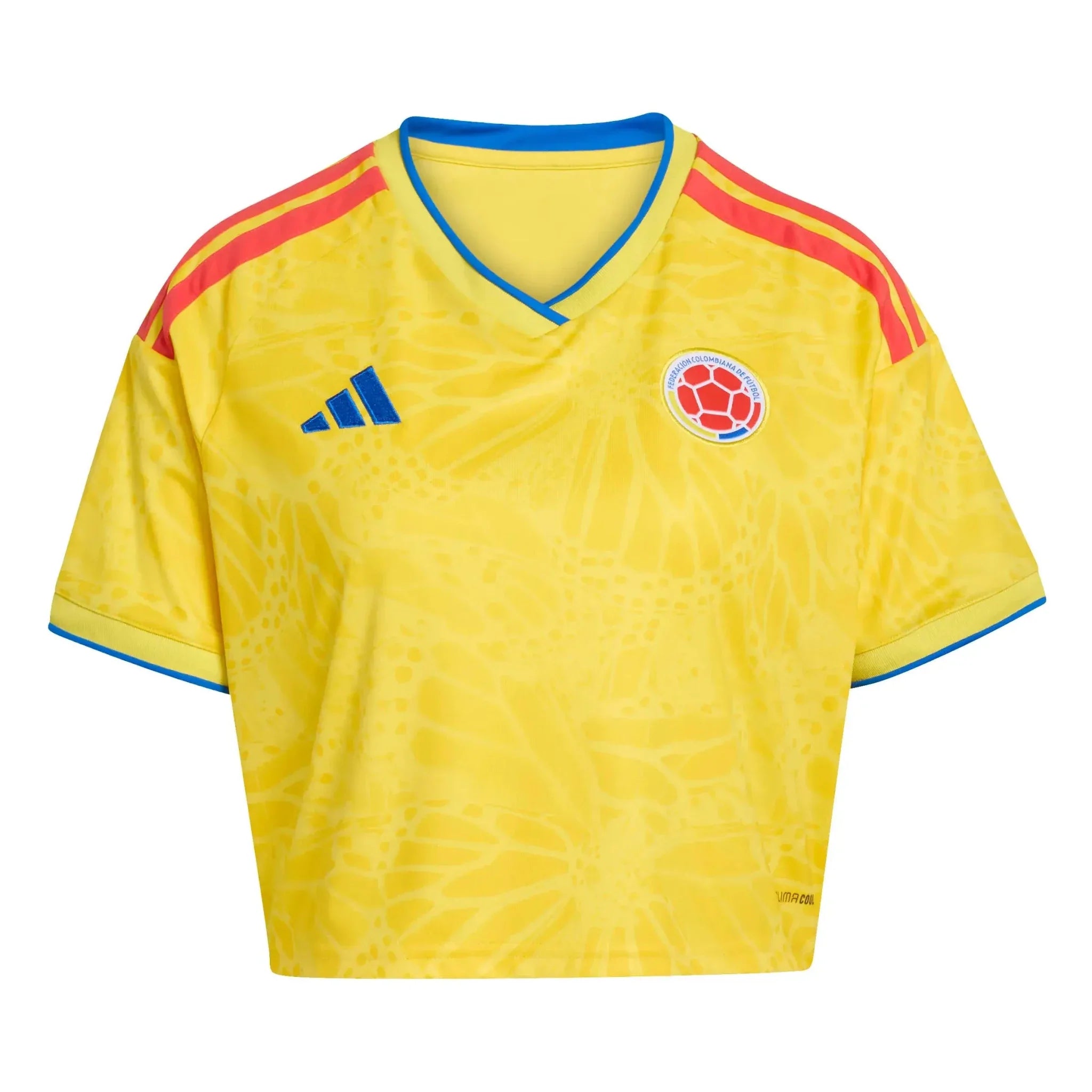 adidas 2026 Colombia Women's Stadium Home Cropped Soccer Jersey 1