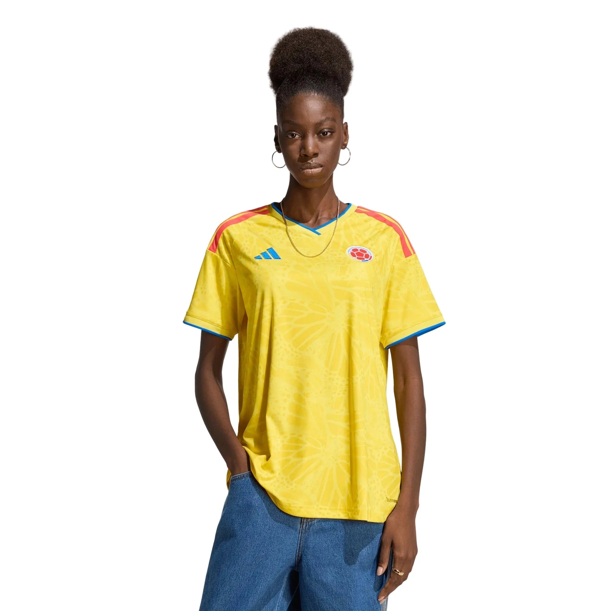 adidas 2026 Colombia Women's Stadium Home Soccer Jersey 3