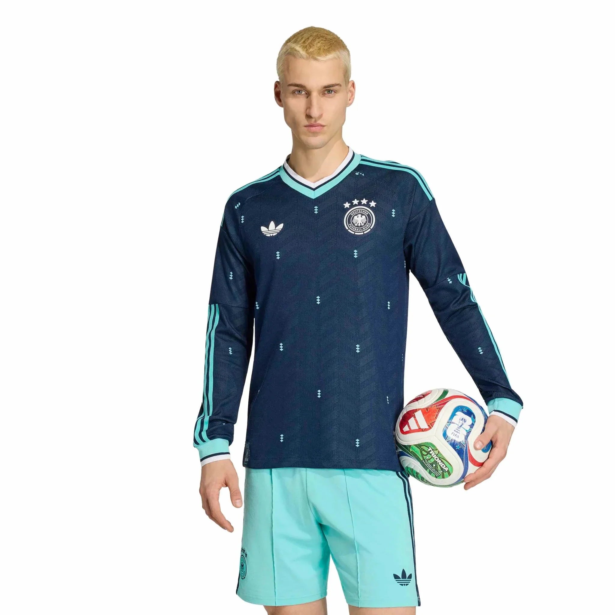adidas 2026 Germany Men's Authentic Away Long-Sleeve Soccer Jersey 3