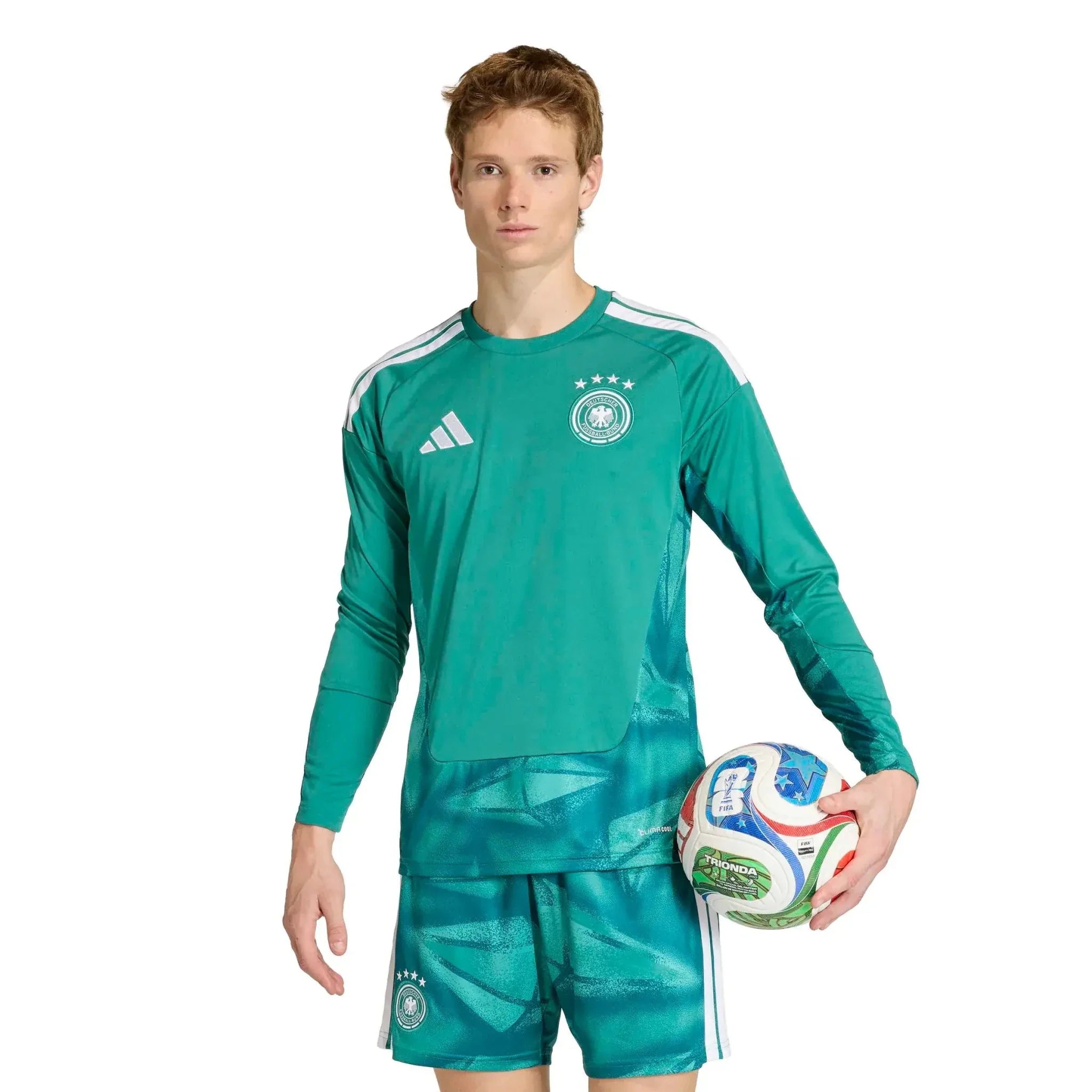 adidas 2026 Germany Men's Stadium Home Long-Sleeve Goalkeeper Soccer Jersey 3