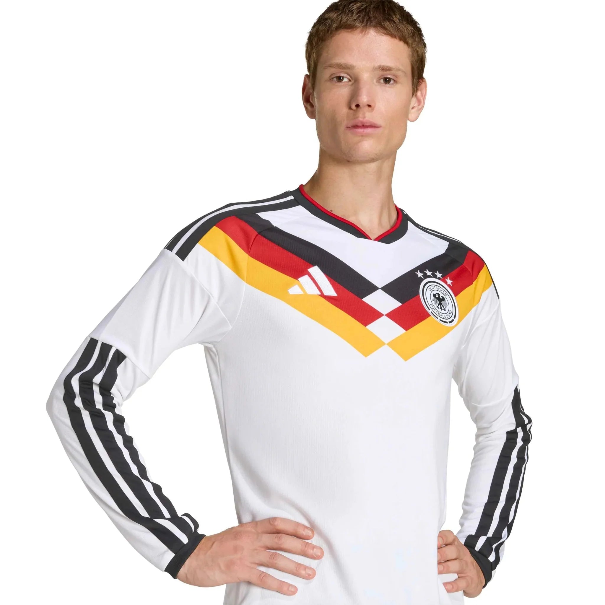 adidas 2026 Germany Men's Stadium Home Long-Sleeve Soccer Jersey 5