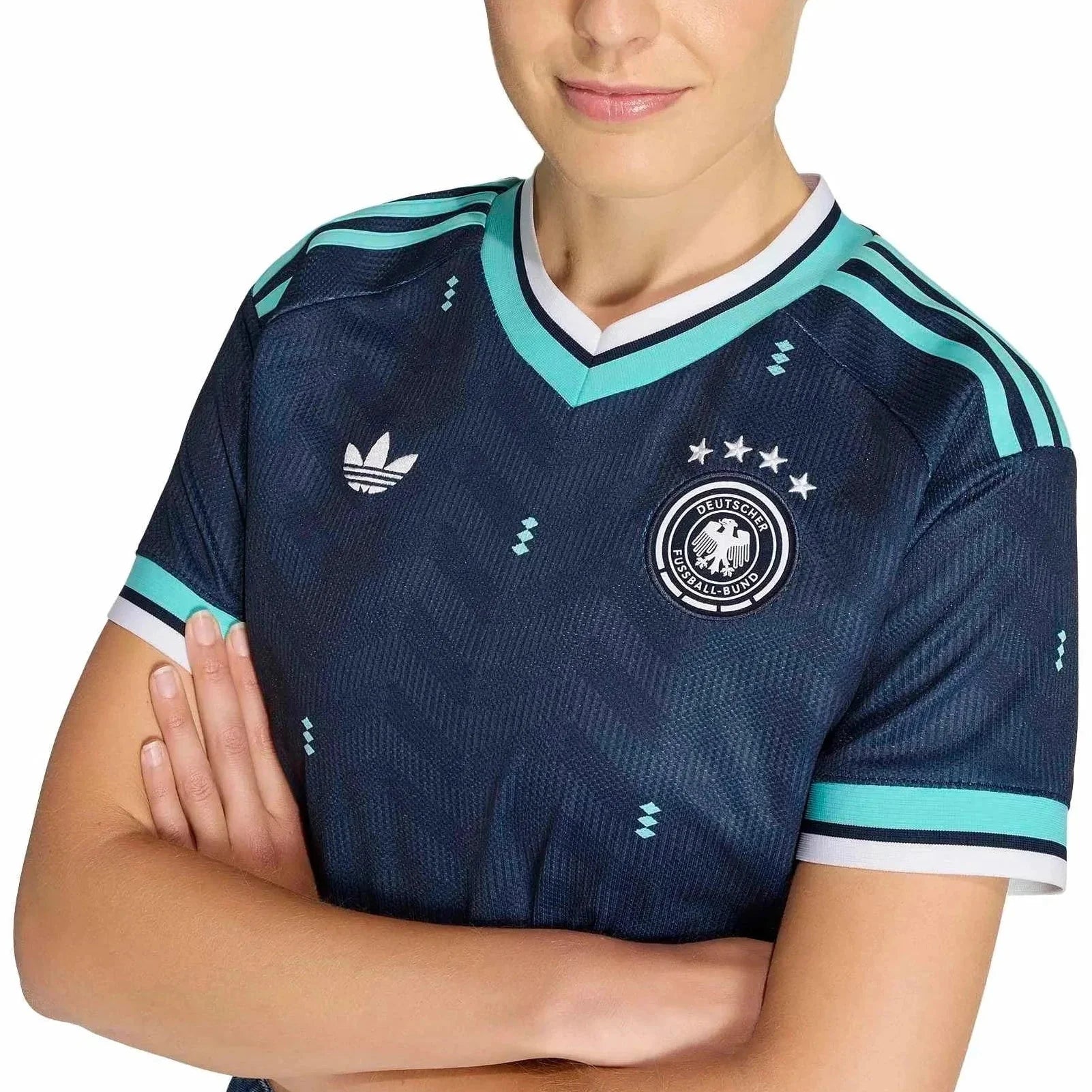 adidas 2026 Germany Women's Stadium Away Cropped Soccer Jersey 5
