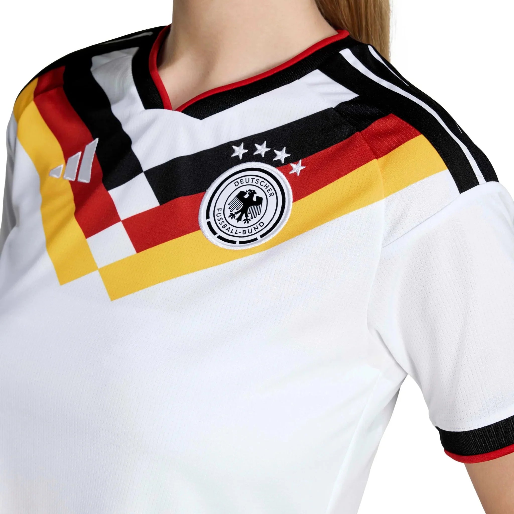 adidas 2026 Germany Women's Stadium Home Cropped Soccer Jersey 5