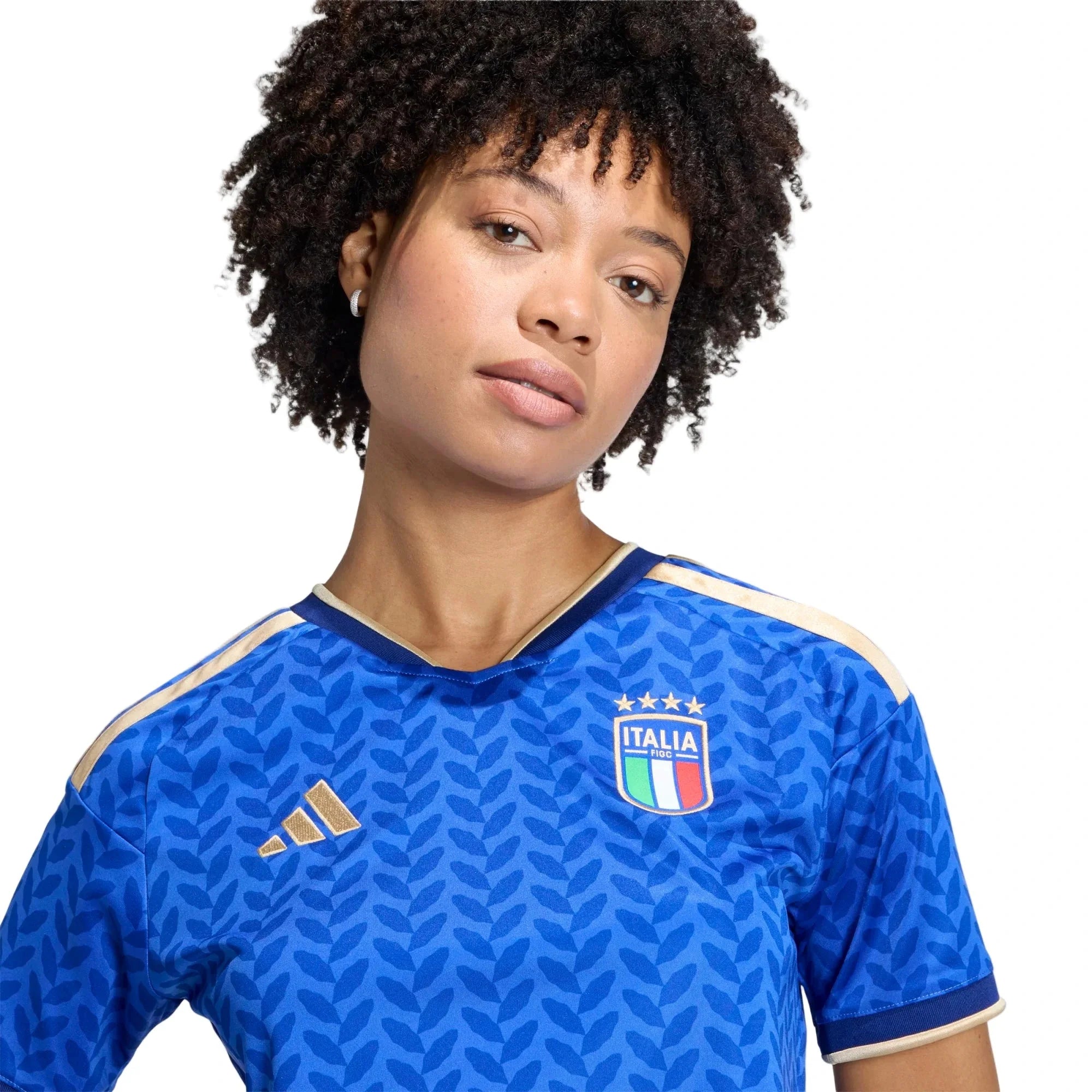 adidas 2026 Italy Women's Stadium Home Cropped Soccer Jersey 5