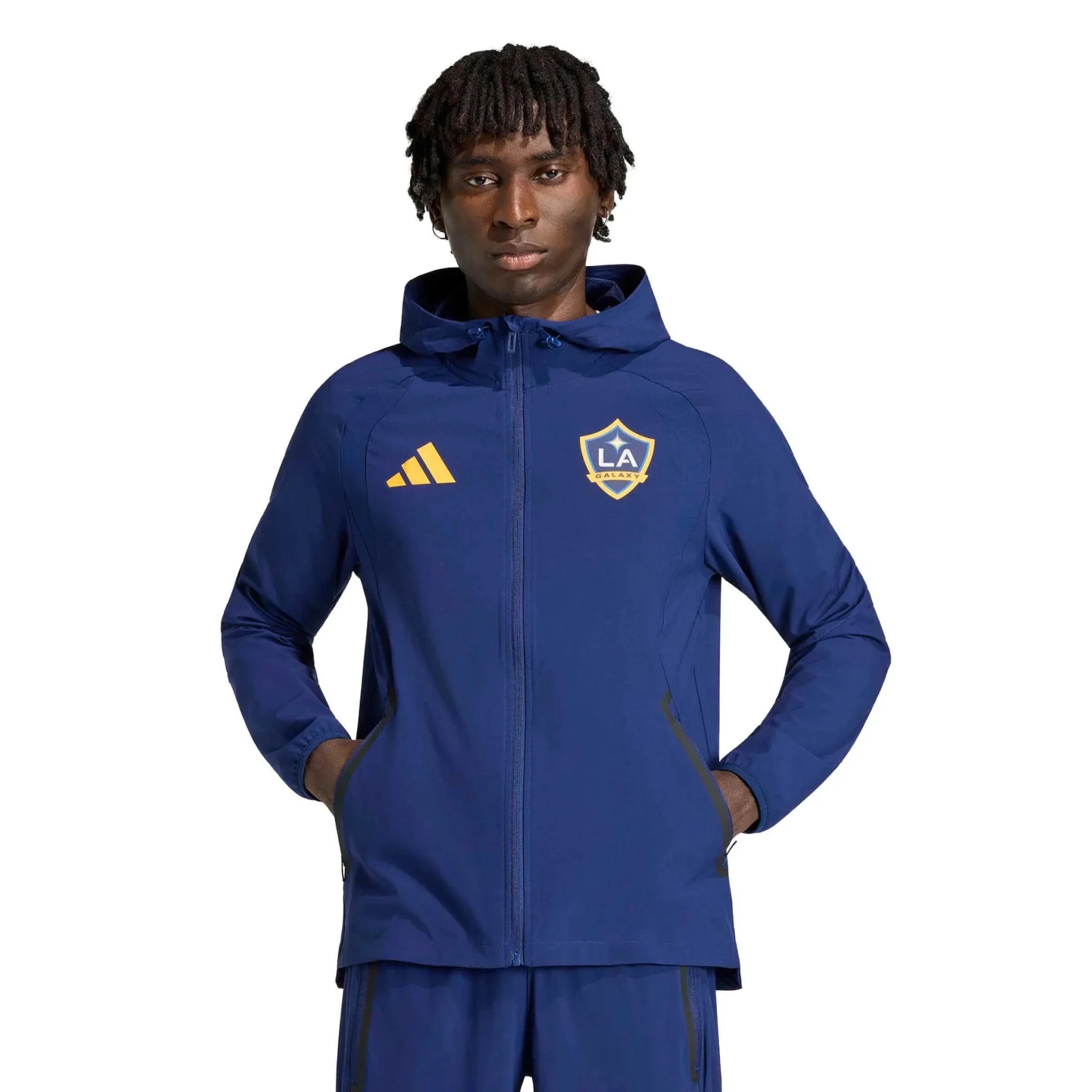 adidas 2026 LA Galaxy Men's Travel Full-Zip Windbreaker 2