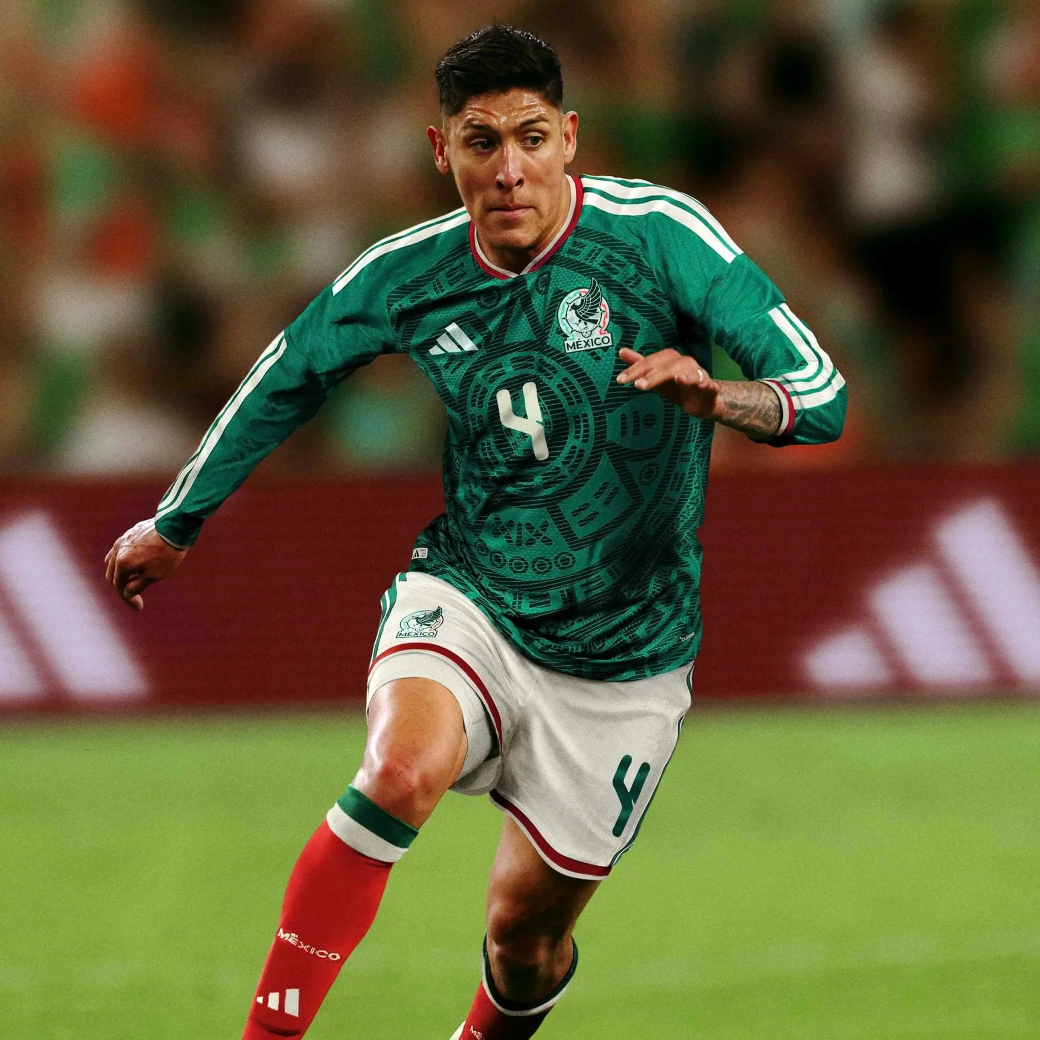 adidas 2026 Mexico Men's Authentic Home Long-Sleeve Soccer Jersey 3