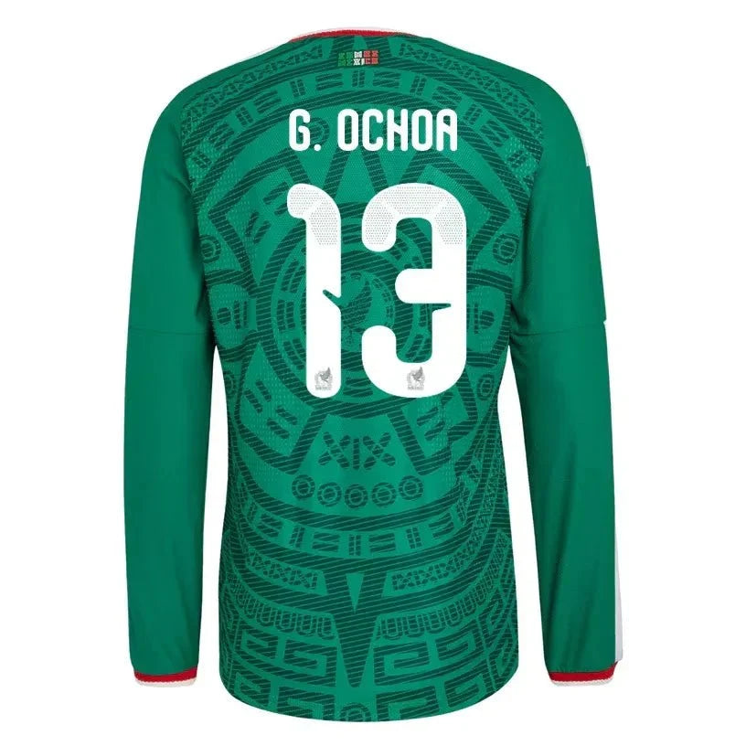 adidas 2026 Mexico Men's Authentic Home Long-Sleeve Soccer Jersey 6