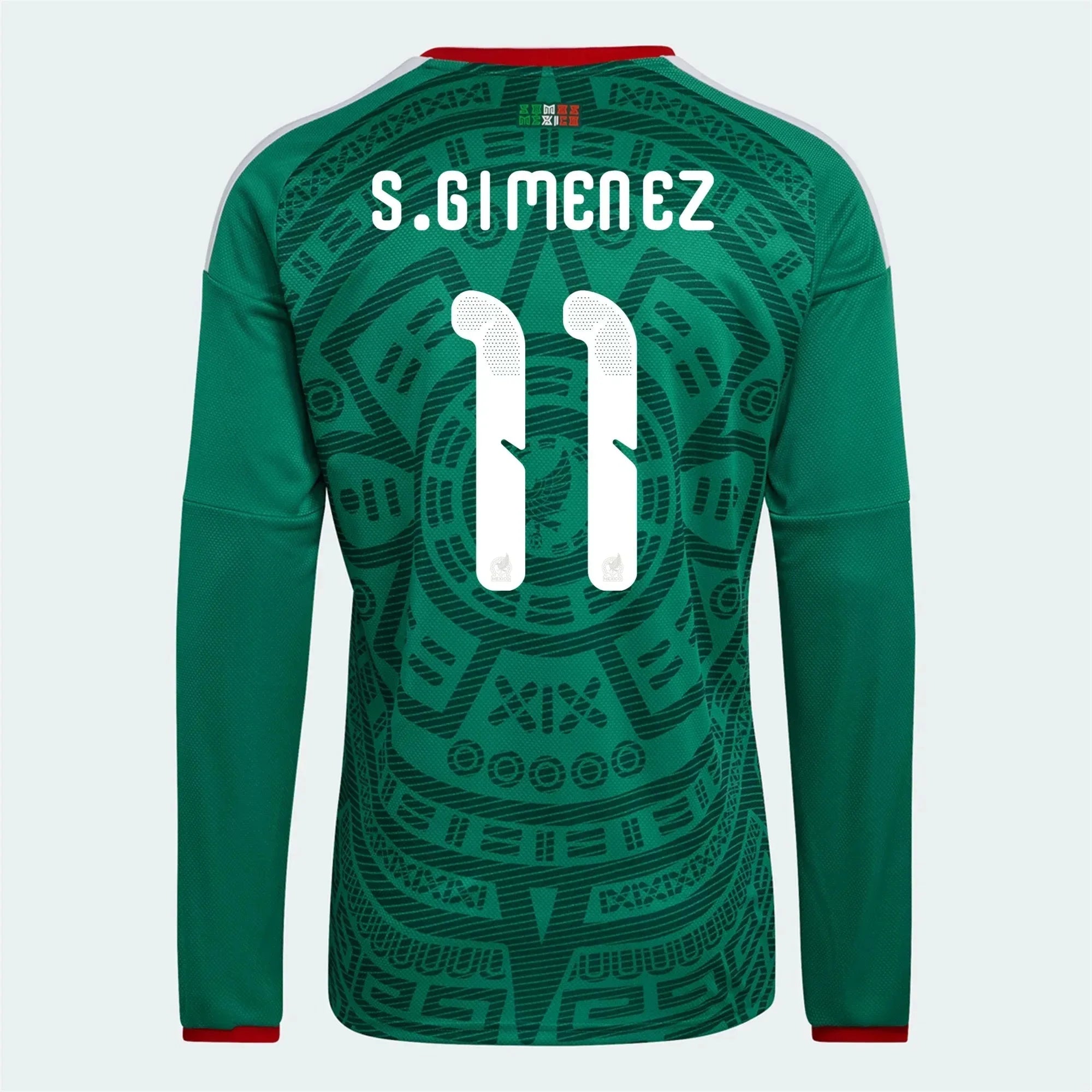 adidas 2026 Mexico Men's Stadium Home Long-Sleeve Soccer Jersey 7