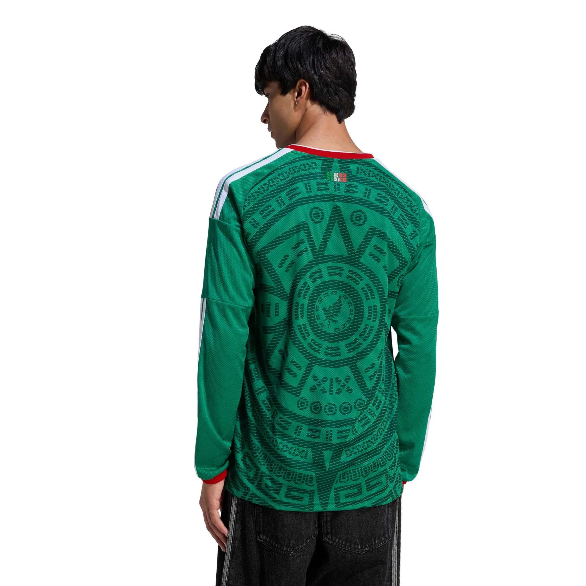 adidas 2026 Mexico Men's Stadium Home Long-Sleeve Soccer Jersey 4