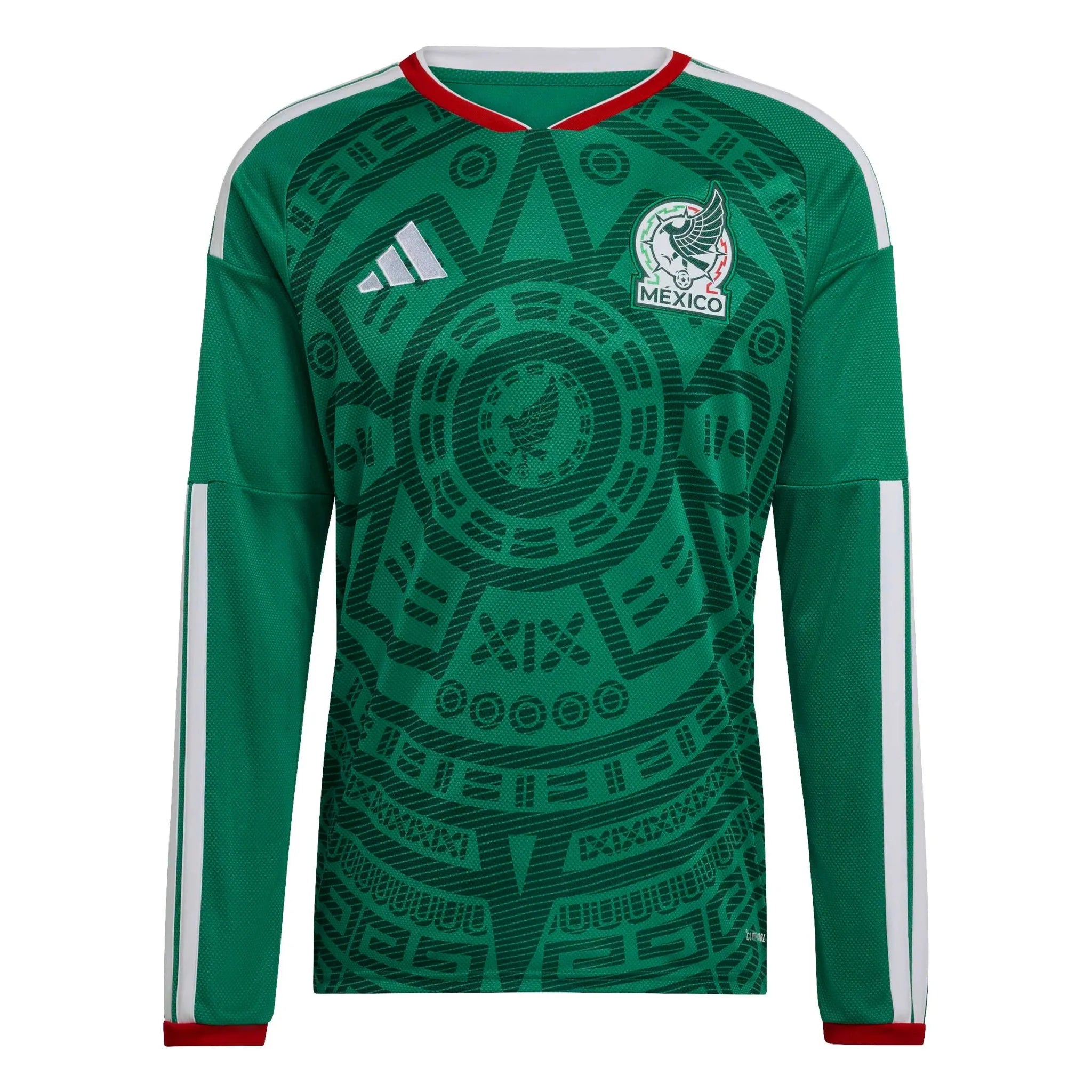 adidas 2026 Mexico Men's Stadium Home Long-Sleeve Soccer Jersey 1