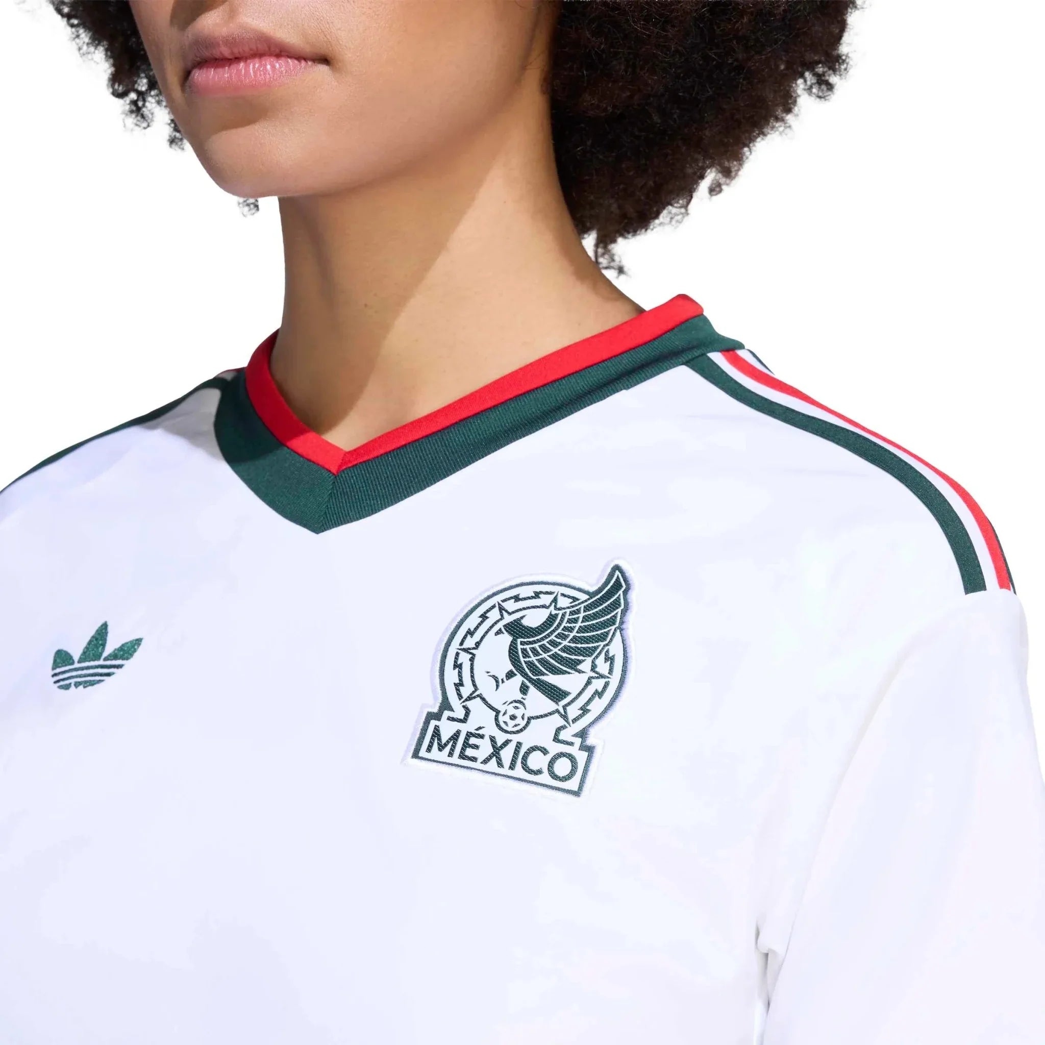 adidas 2026 Mexico Women's Stadium Away Cropped Soccer Jersey 5