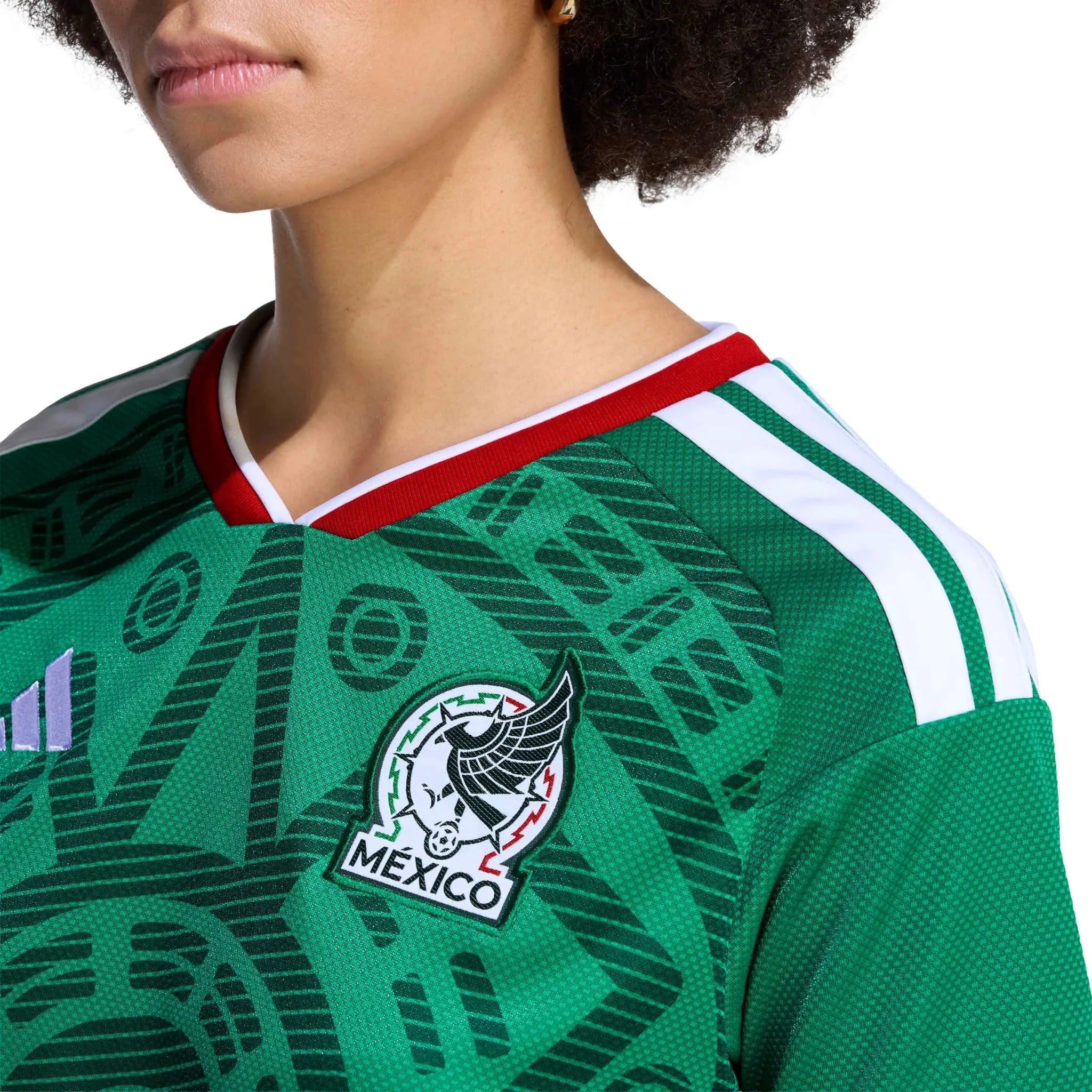 adidas 2026 Mexico Women's Stadium Home Cropped Soccer Jersey 5