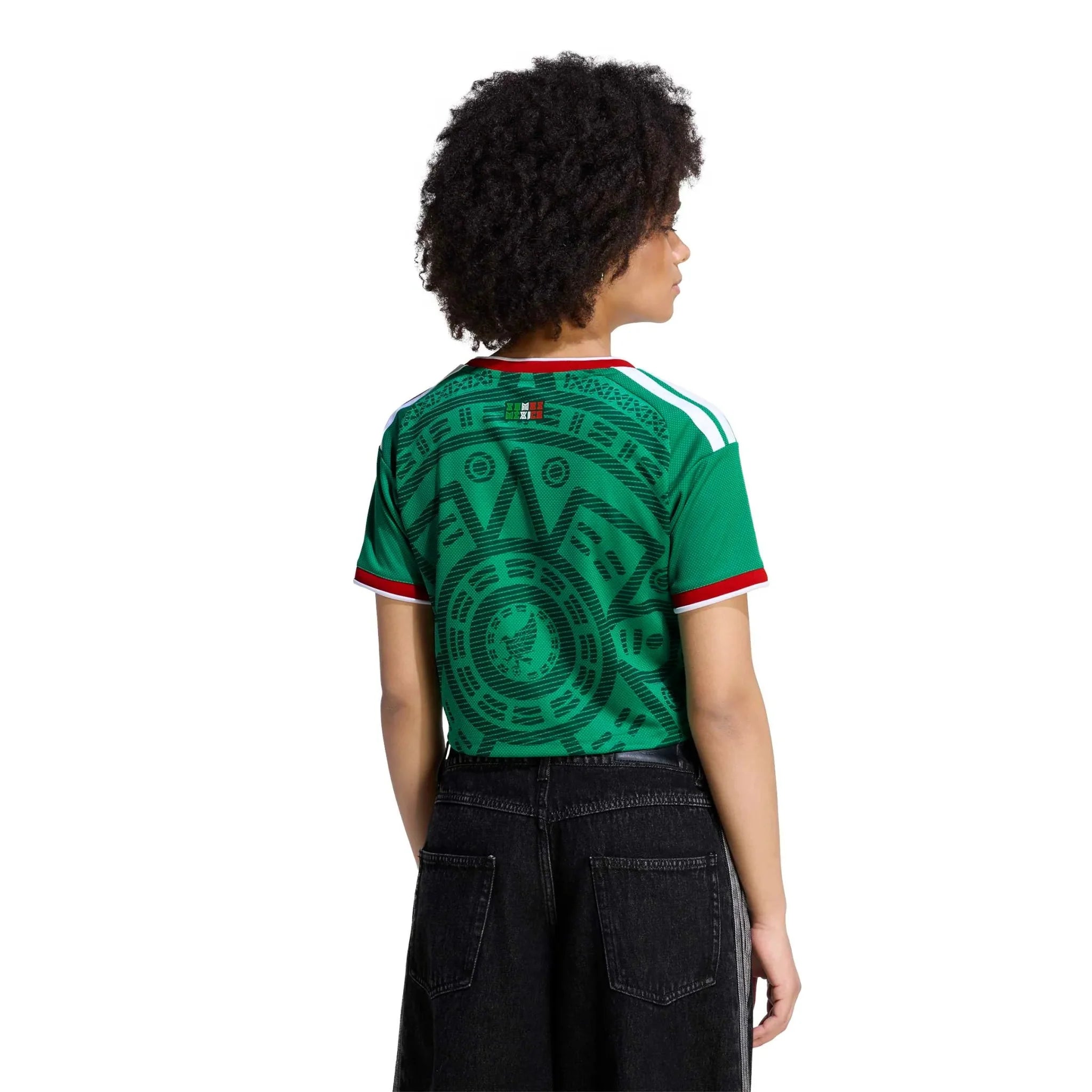 adidas 2026 Mexico Women's Stadium Home Cropped Soccer Jersey 4