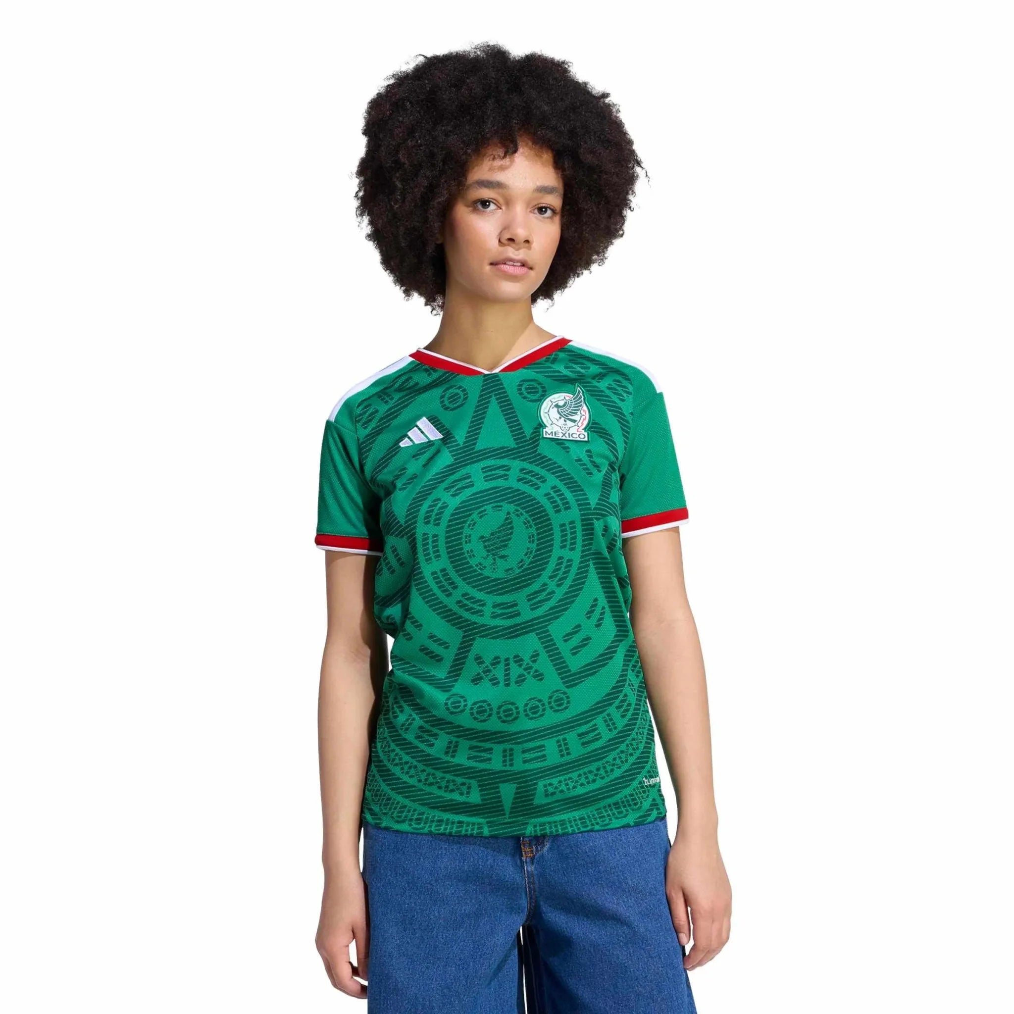 adidas 2026 Mexico Women's Stadium Home Soccer Jersey 3