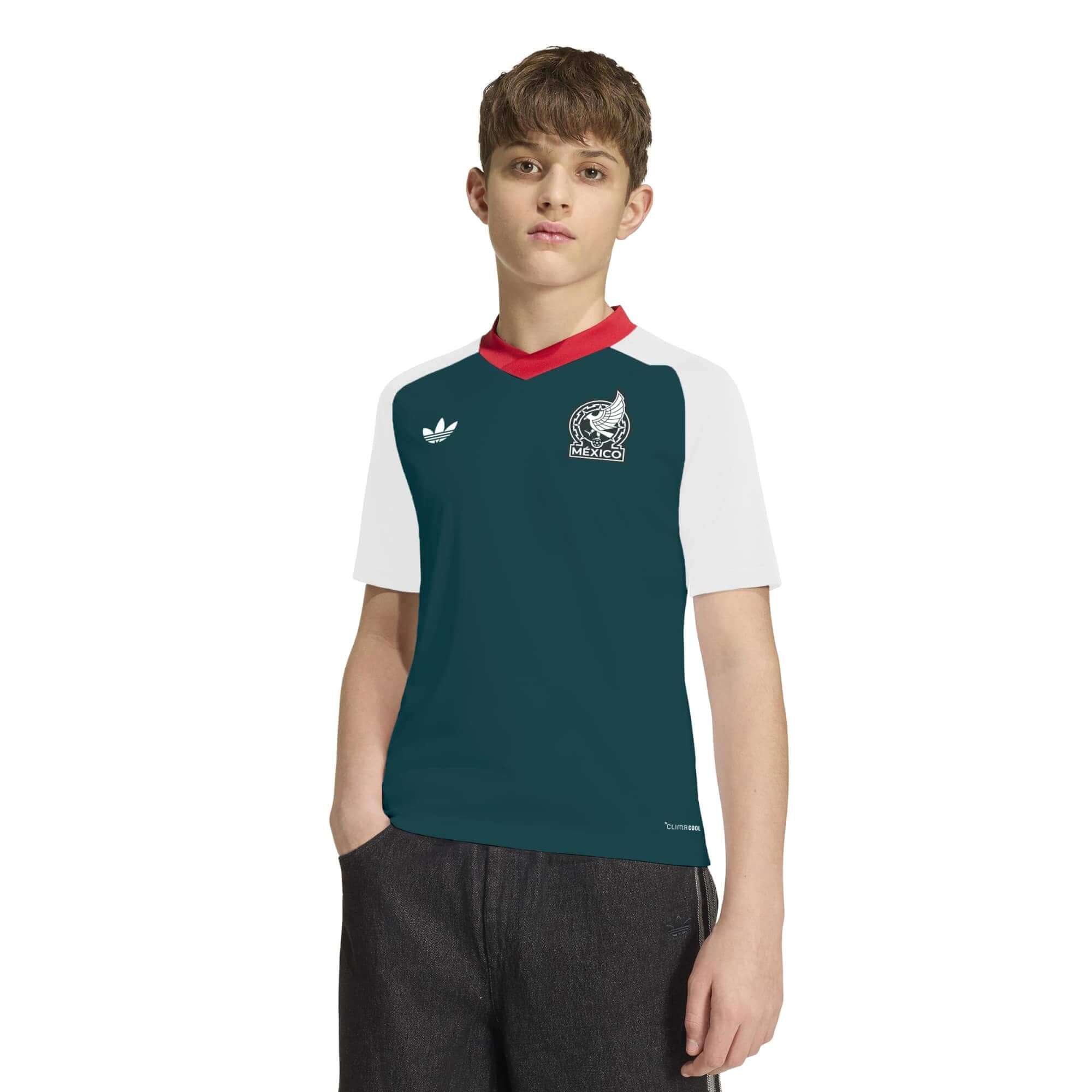 adidas 2026 Mexico Youth Away Pre-Match Soccer Jersey 3