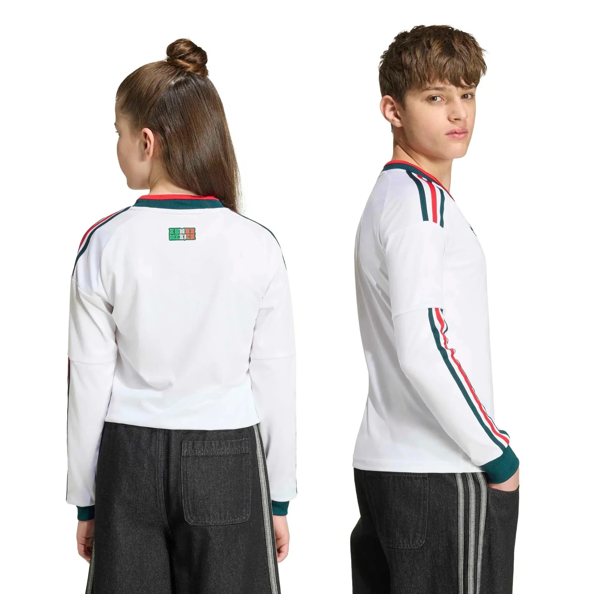 adidas 2026 Mexico Youth Stadium Away Long-Sleeve Soccer Jersey 8