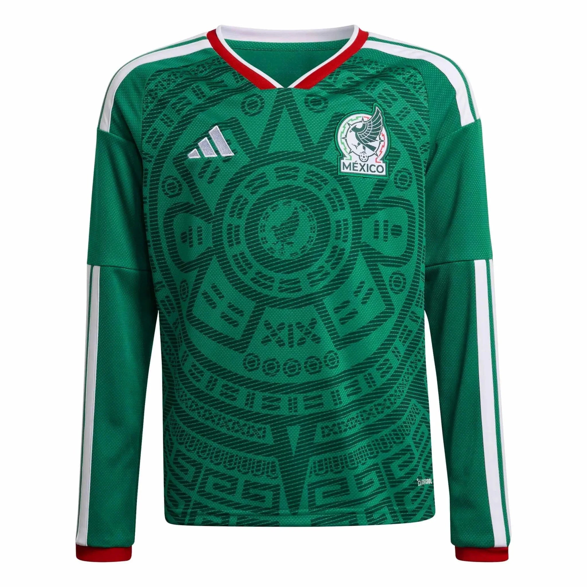 adidas 2026 Mexico Youth Stadium Home Long-Sleeve Soccer Jersey 1