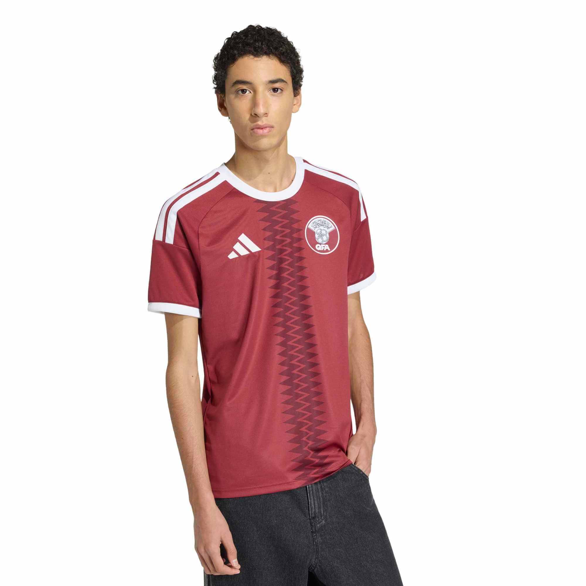 adidas 2026 Qatar Men's Stadium Home Soccer Jersey 3