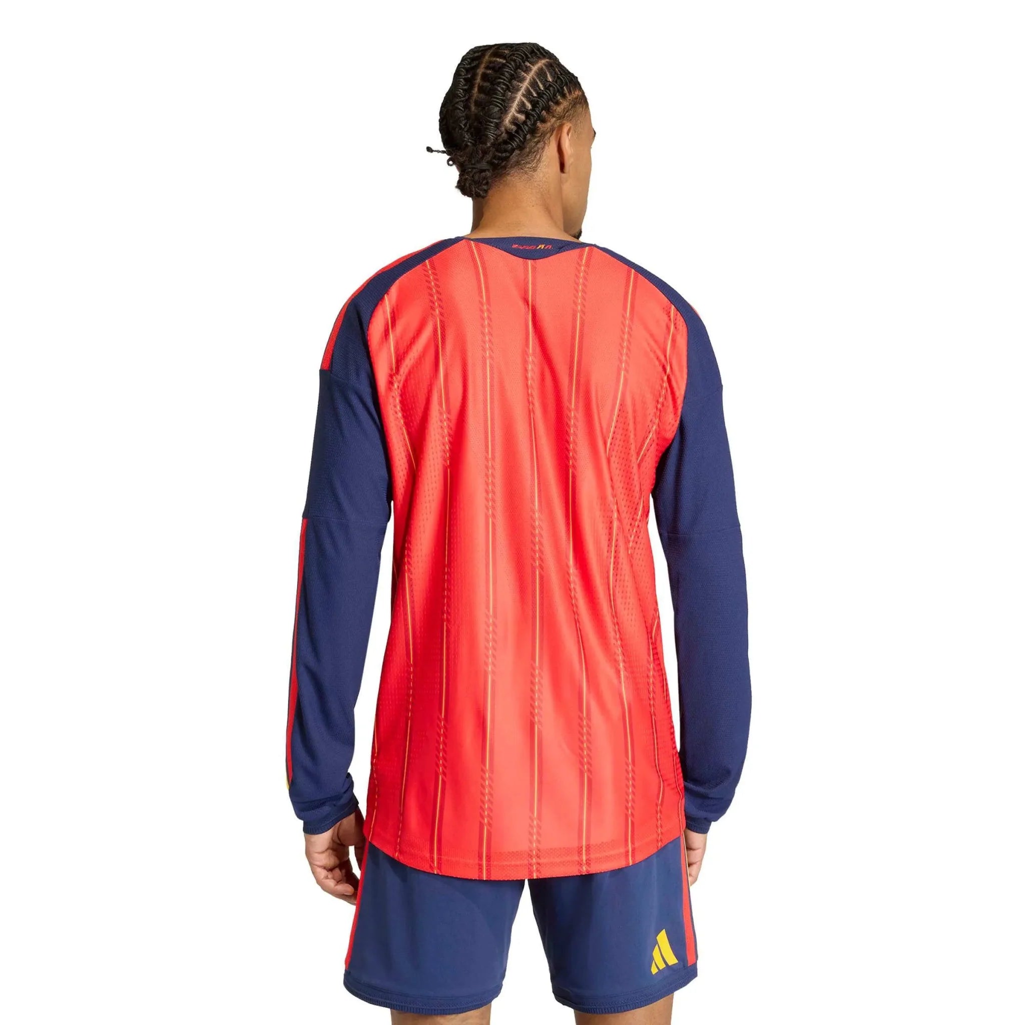 adidas 2026 Spain Men's Authentic Home Long-Sleeve Soccer Jersey 4