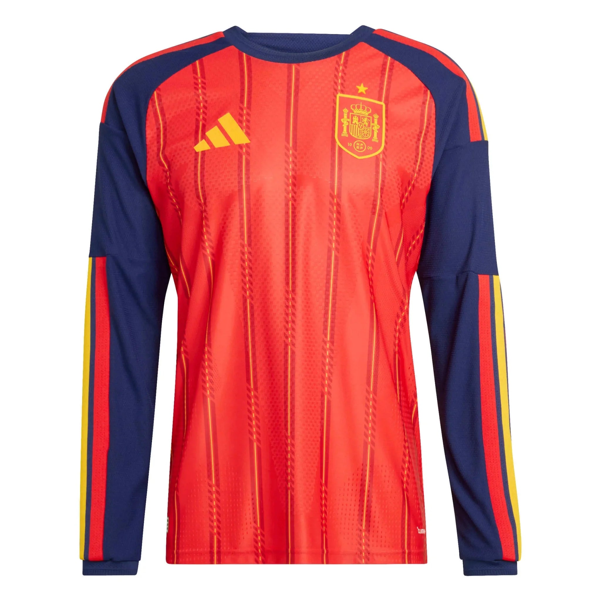 adidas 2026 Spain Men's Authentic Home Long-Sleeve Soccer Jersey 1