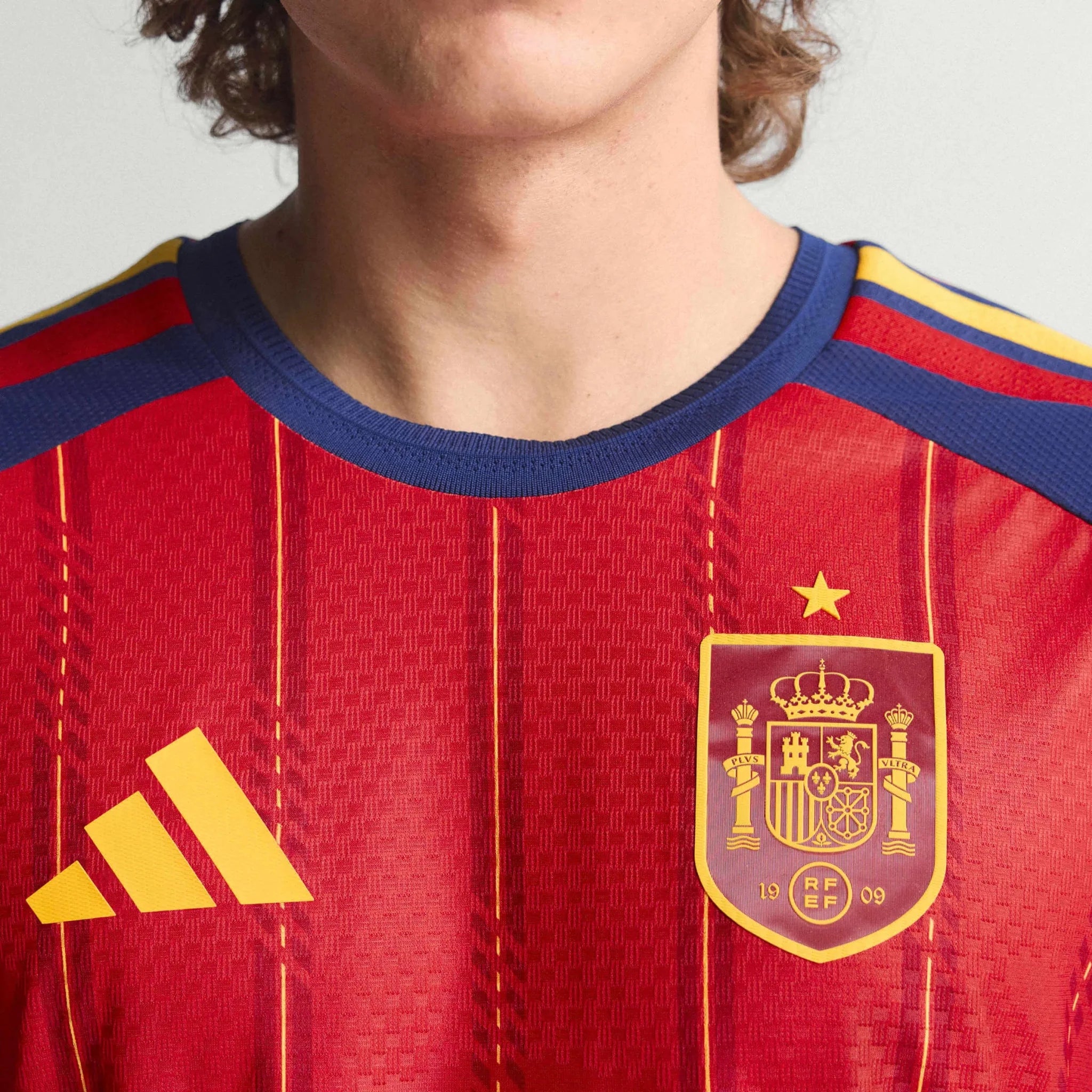 adidas 2026 Spain Men's Authentic Home Long-Sleeve Soccer Jersey 8