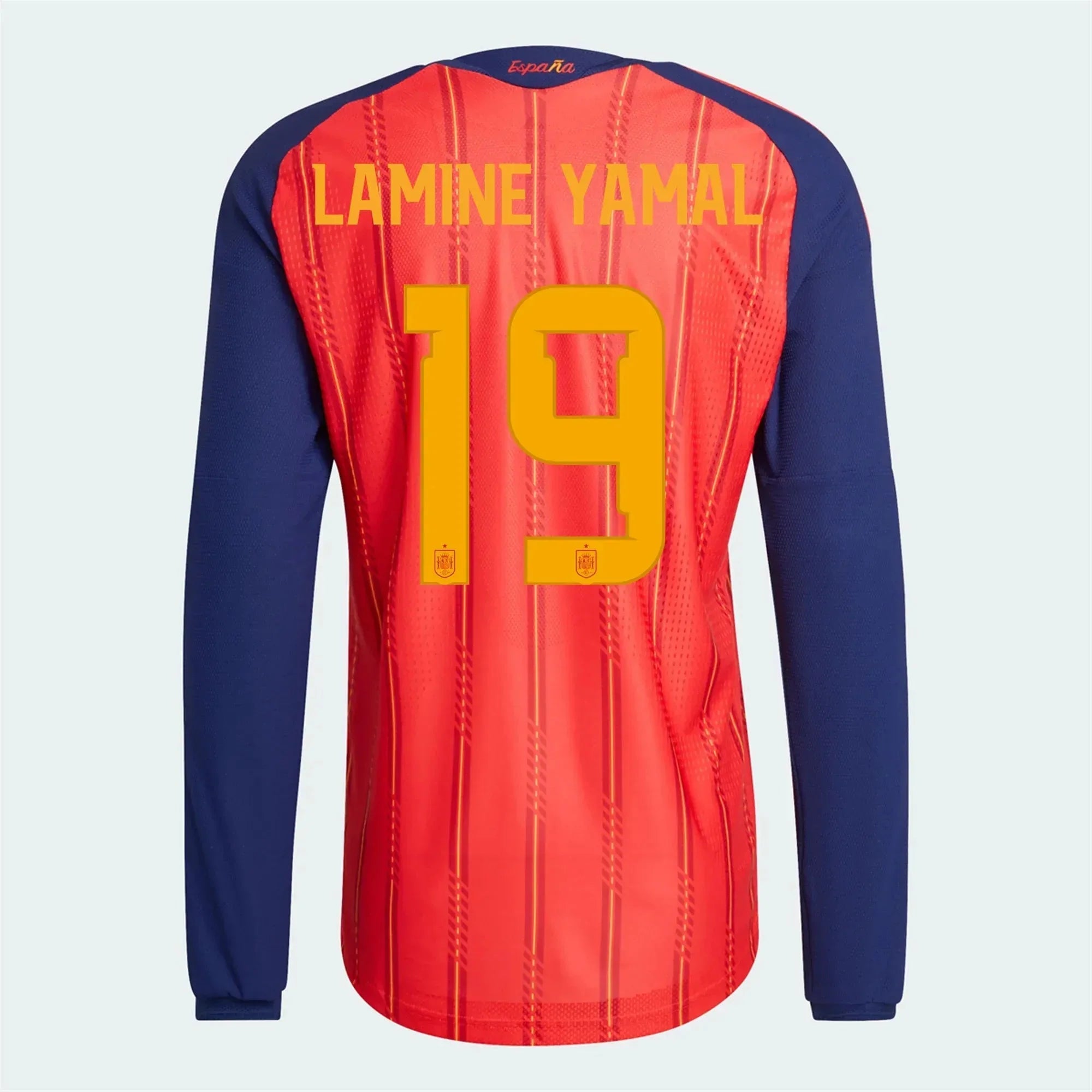 adidas 2026 Spain Men's Authentic Home Long-Sleeve Soccer Jersey 12