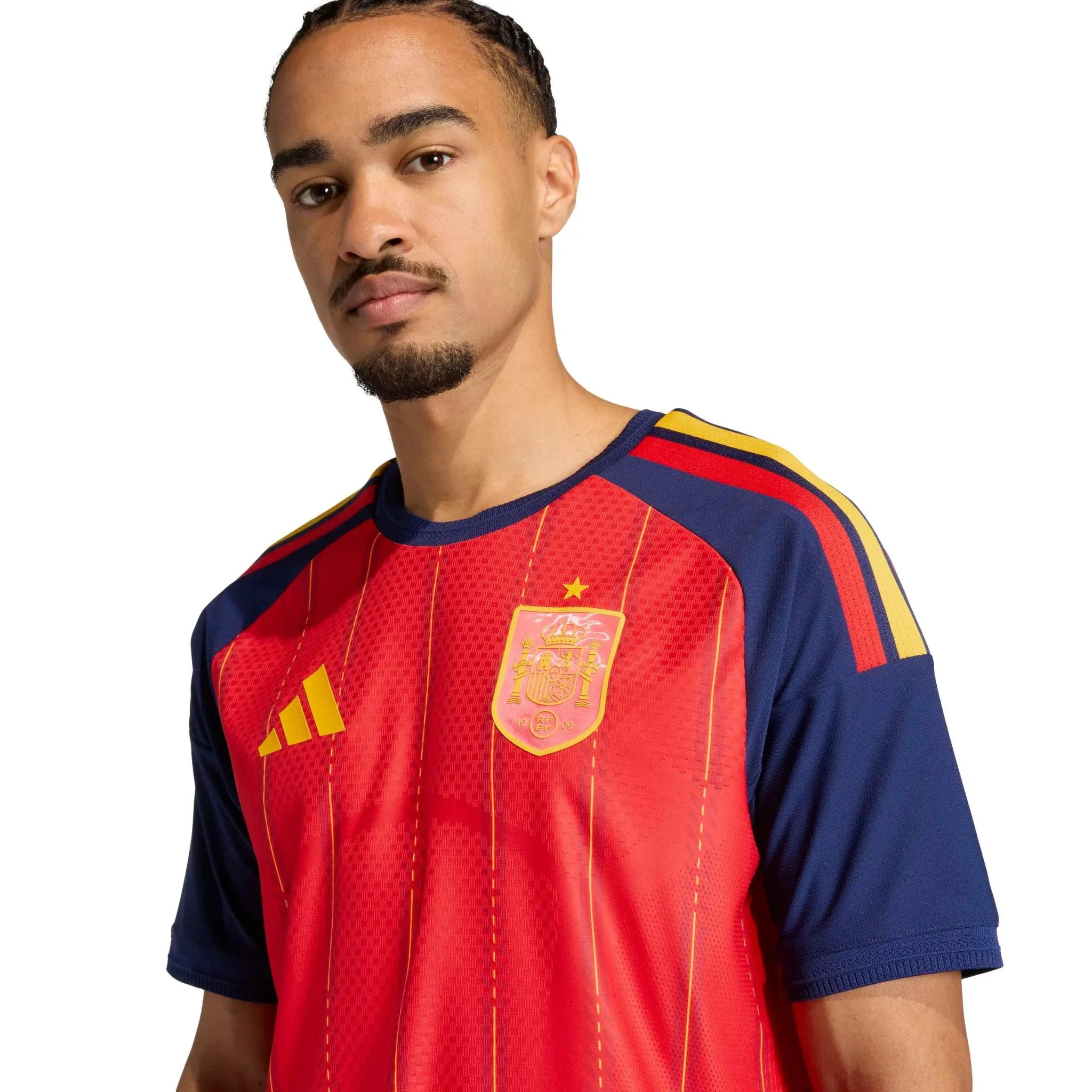 adidas 2026 Spain Men's Authentic Home Soccer Jersey 5