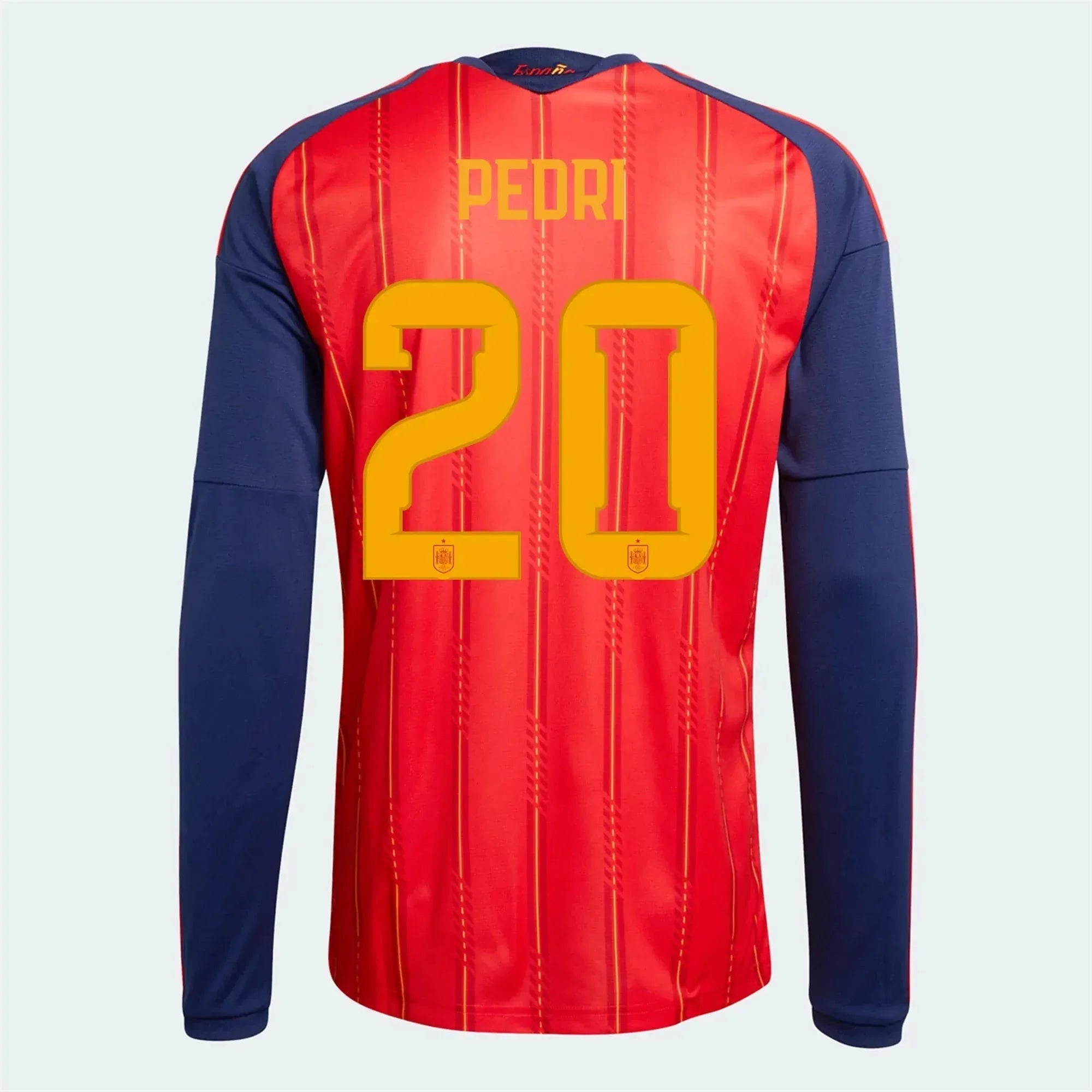 adidas 2026 Spain Men's Stadium Home Long-Sleeve Soccer Jersey 7