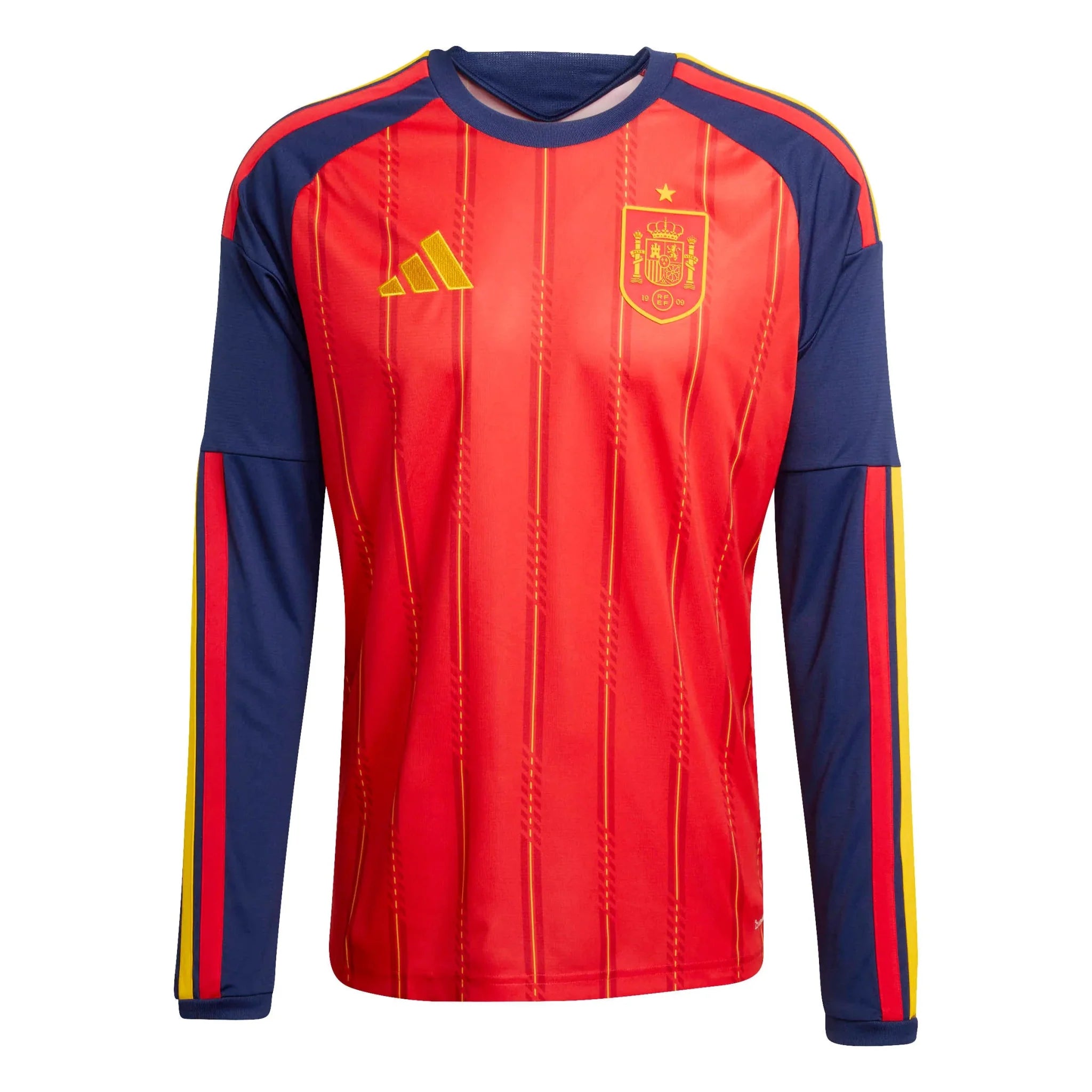 adidas 2026 Spain Men's Stadium Home Long-Sleeve Soccer Jersey 1