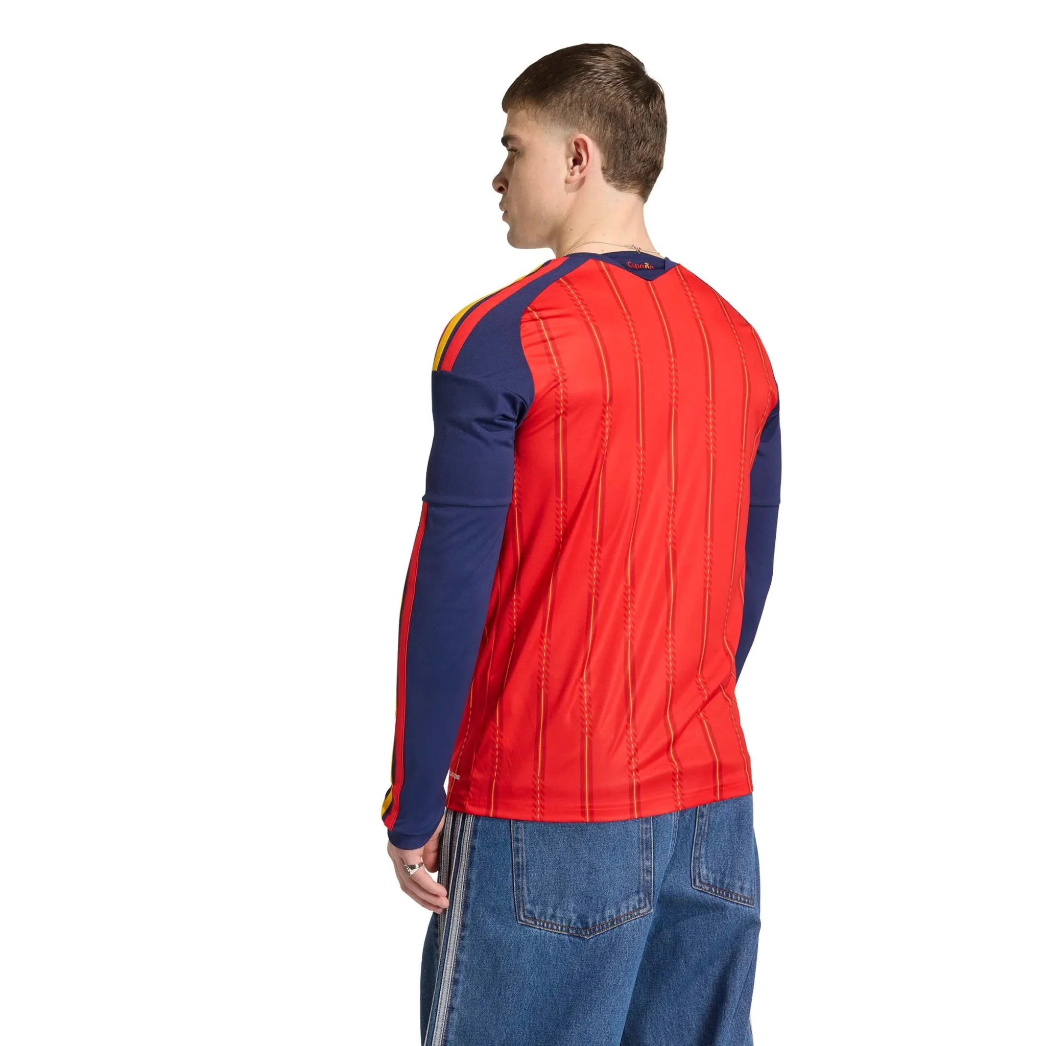 adidas 2026 Spain Men's Stadium Home Long-Sleeve Soccer Jersey 4