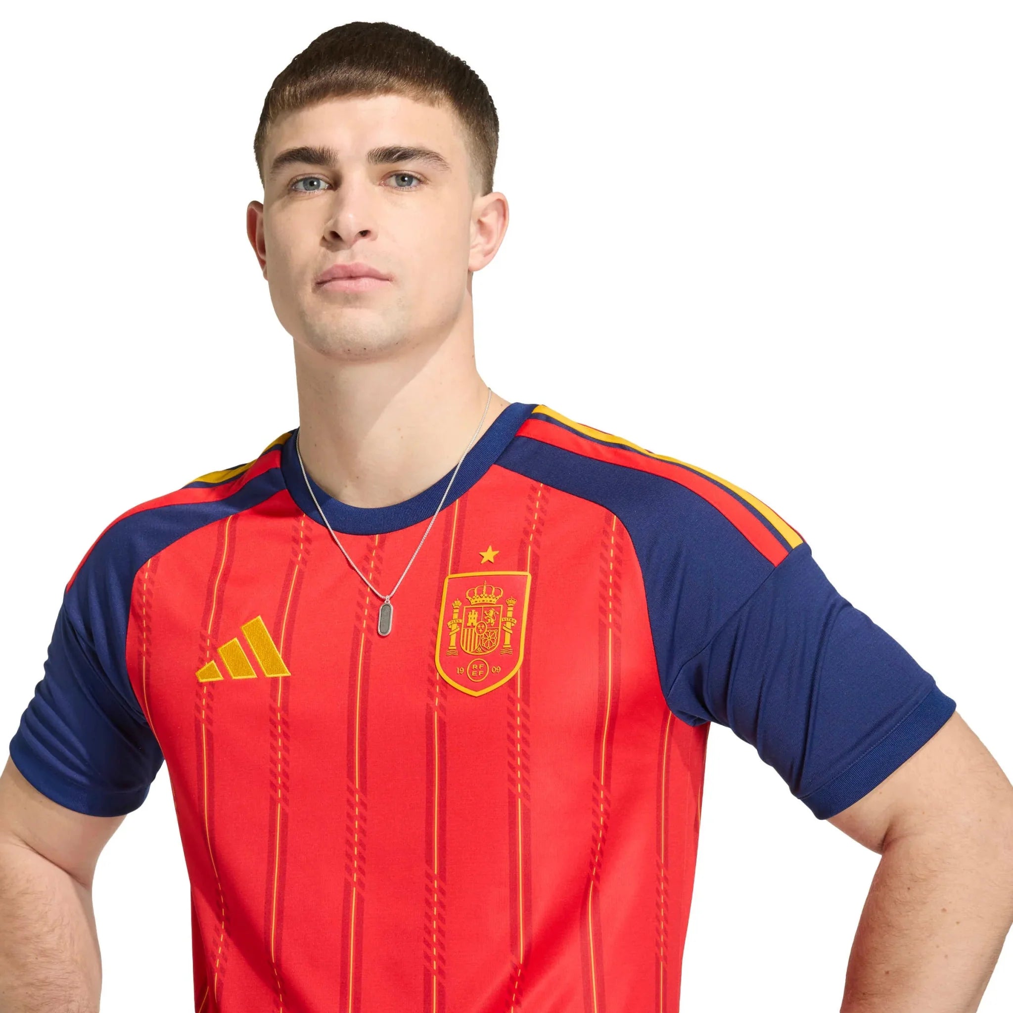 adidas 2026 Spain Men's Stadium Home Soccer Jersey 5