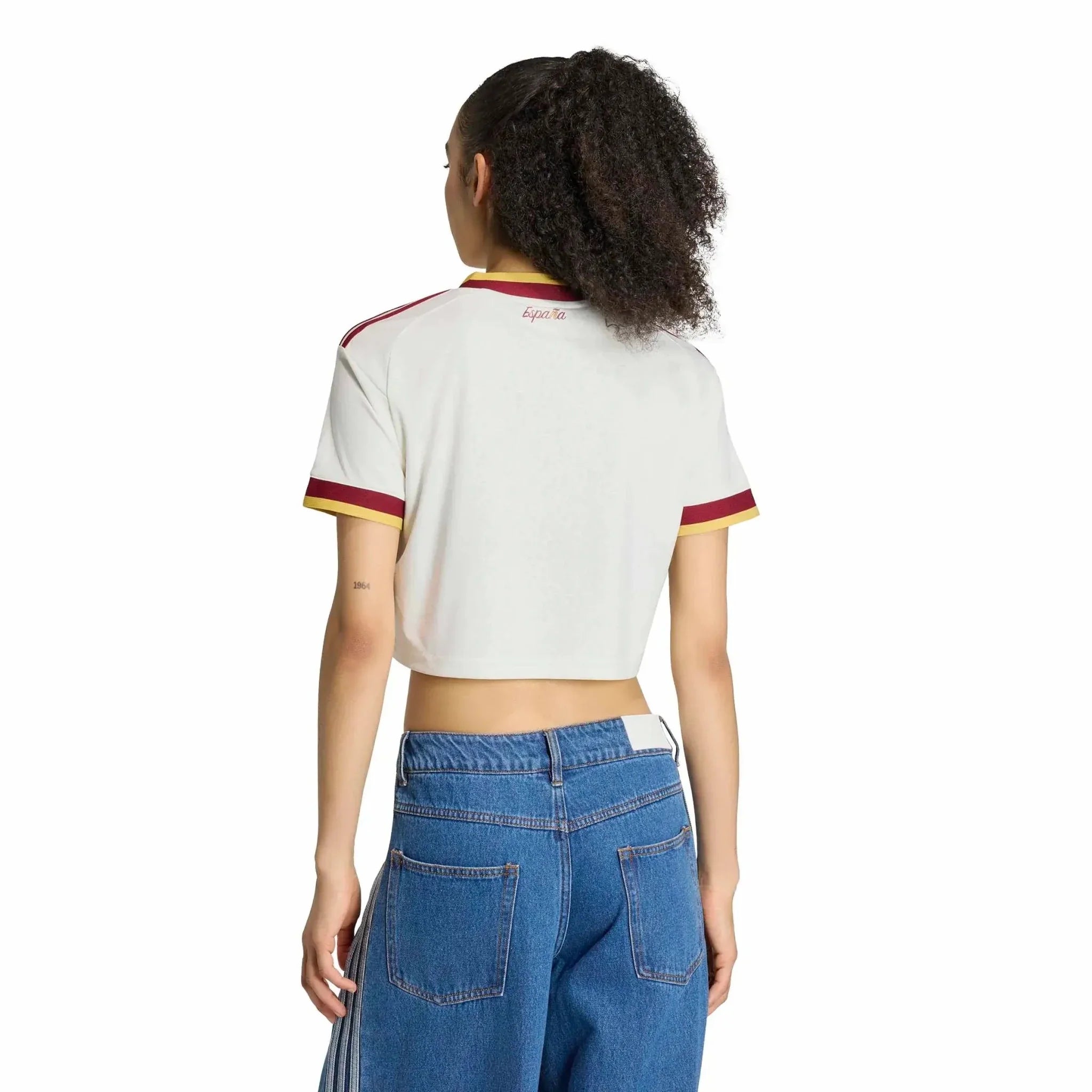 adidas 2026 Spain Women's Stadium Away Cropped Soccer Jersey 4