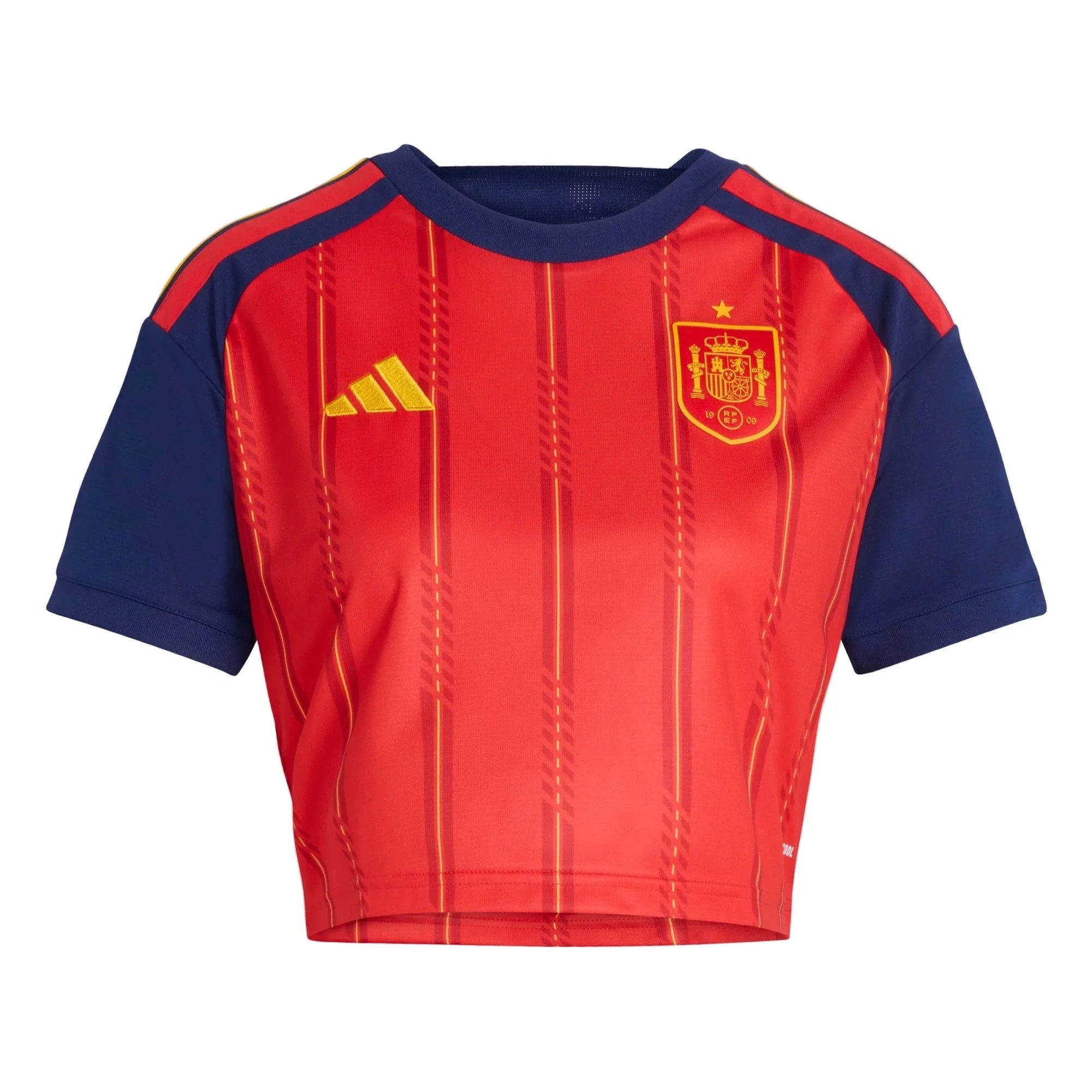 adidas 2026 Spain Women's Stadium Home Cropped Soccer Jersey 1