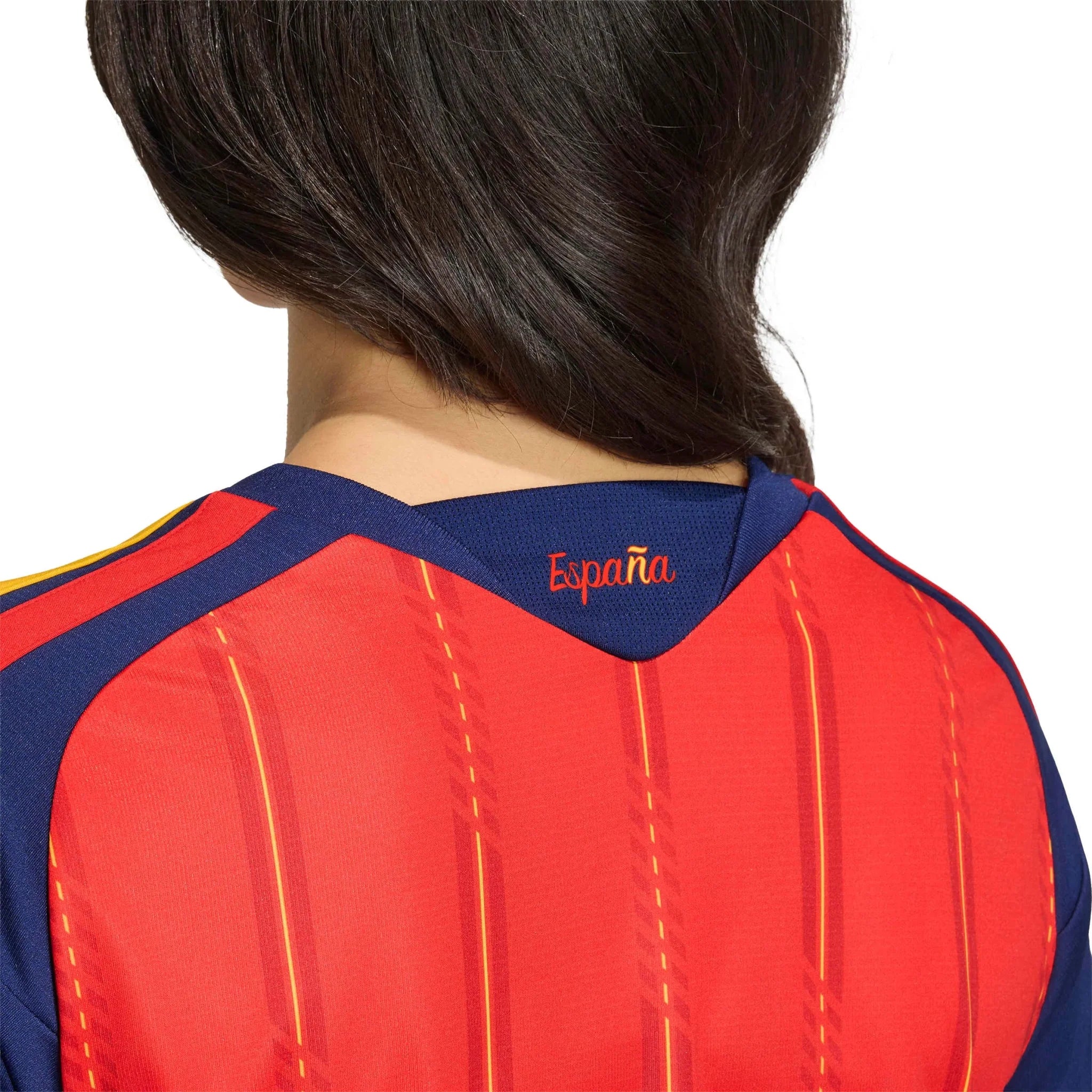 adidas 2026 Spain Women's Stadium Home Cropped Soccer Jersey 6