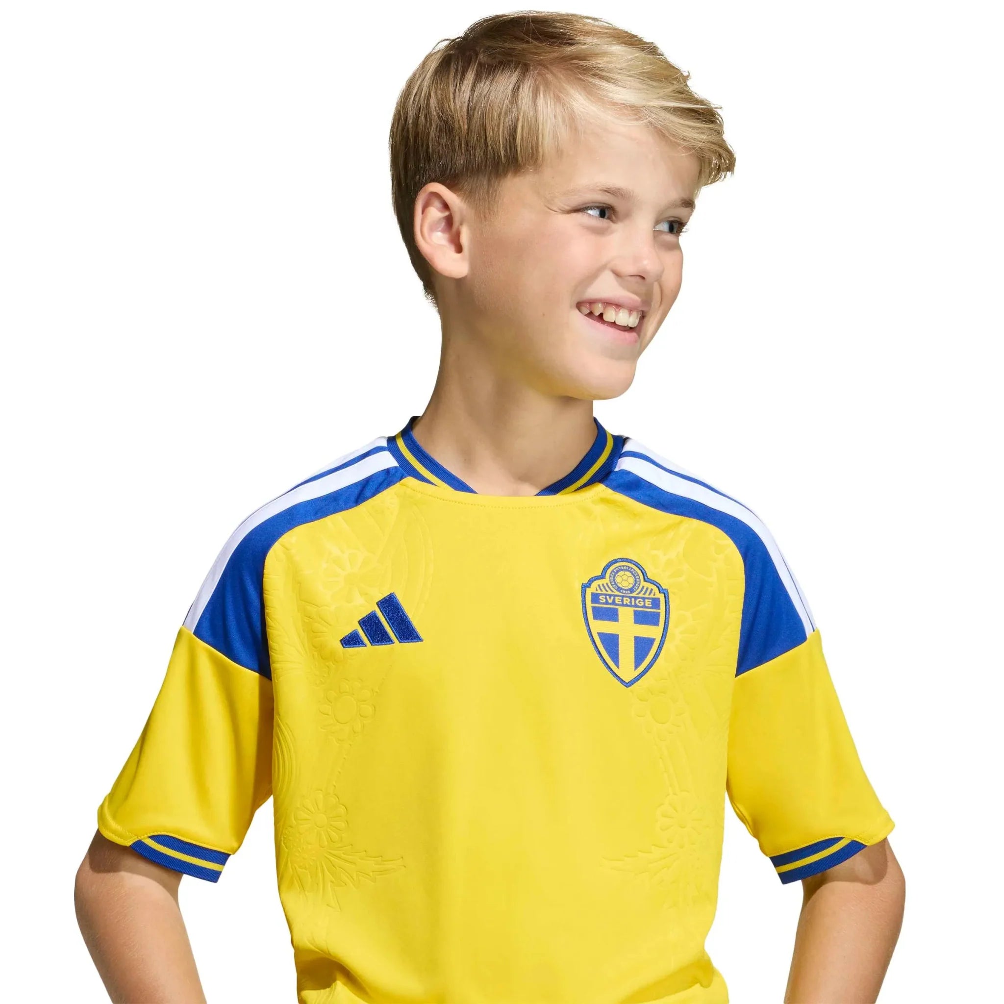adidas 2026 Sweden Youth Stadium Home Soccer Jersey 3