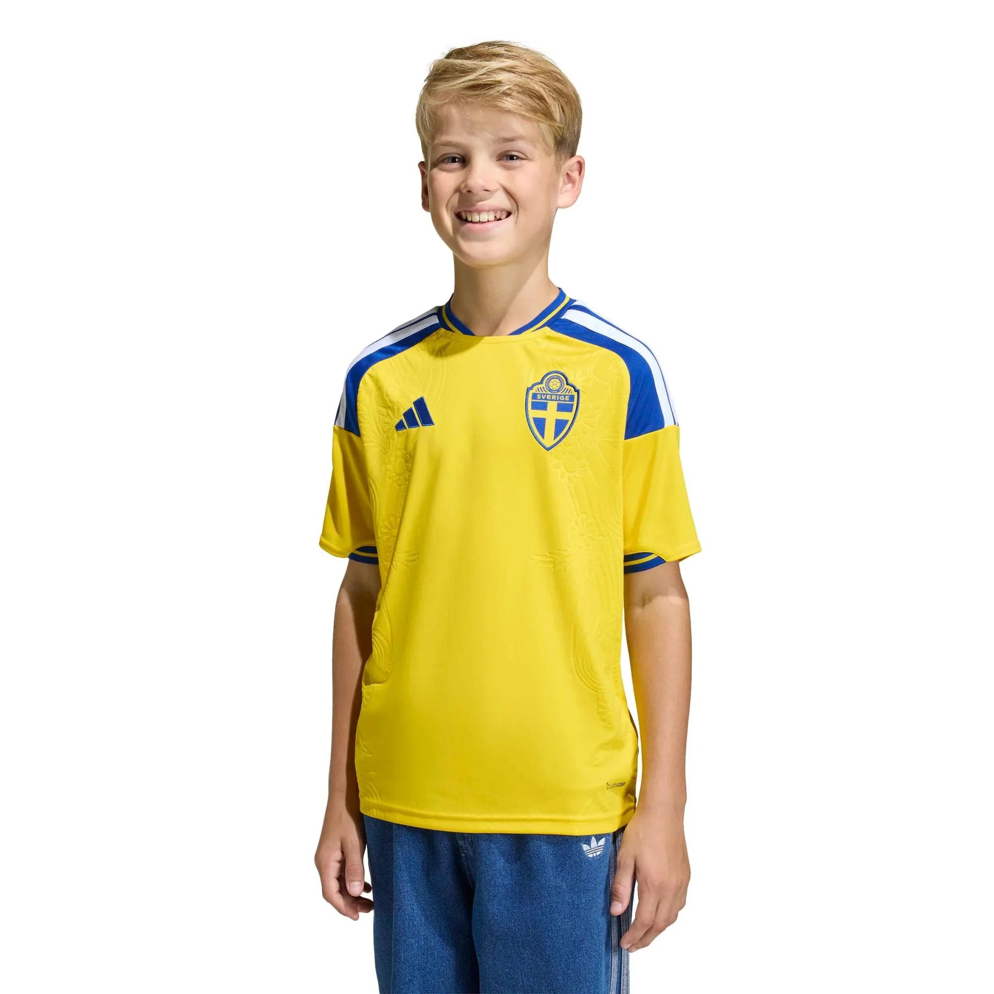 adidas 2026 Sweden Youth Stadium Home Soccer Jersey 5