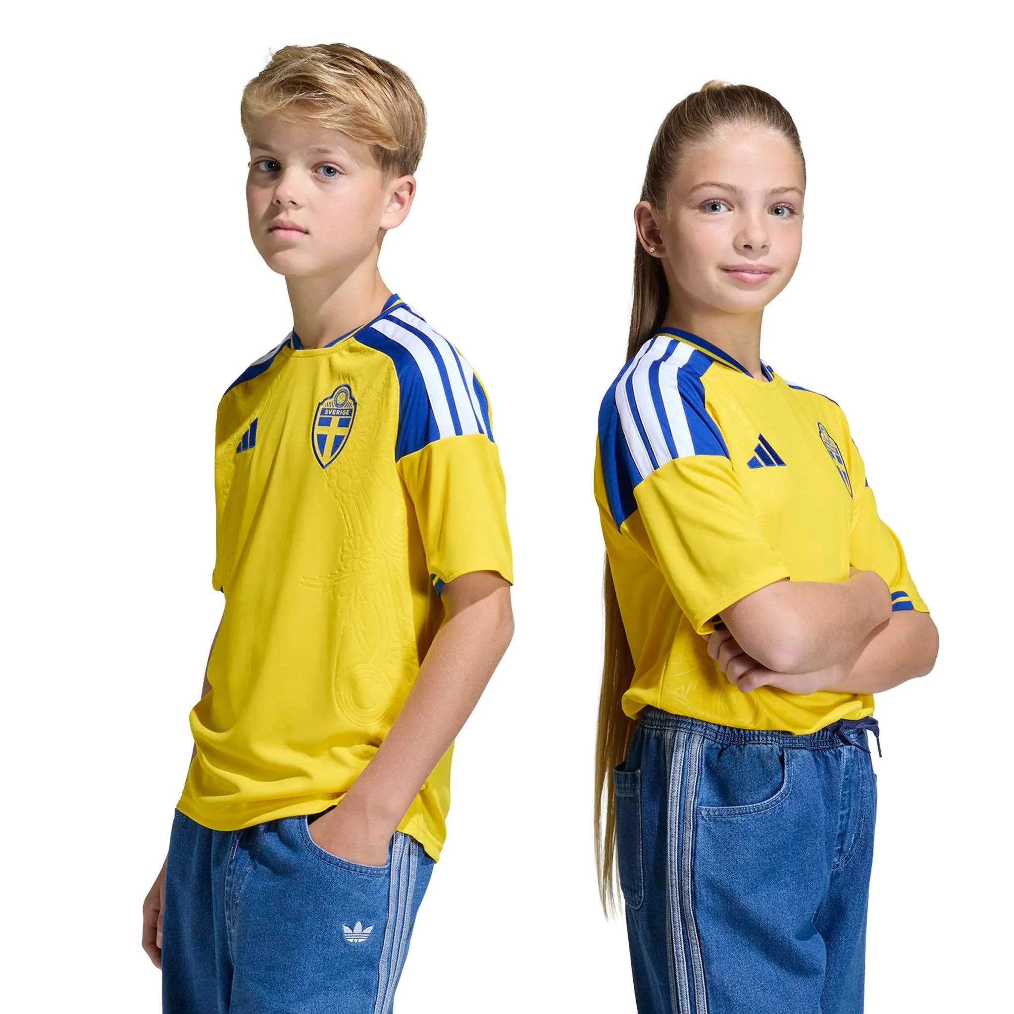 adidas 2026 Sweden Youth Stadium Home Soccer Jersey 7