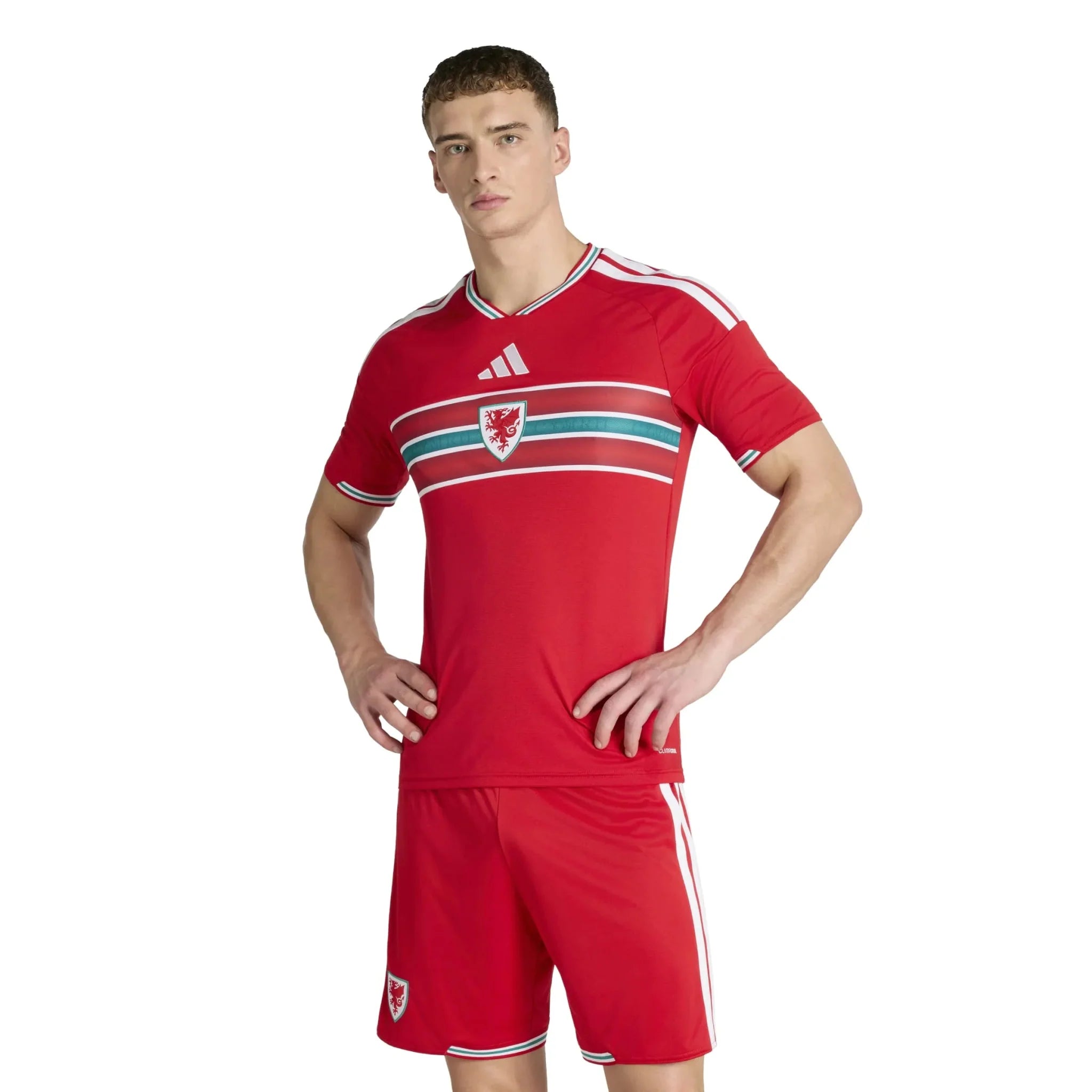 adidas 2026 Wales Men's Stadium Home Soccer Jersey 3