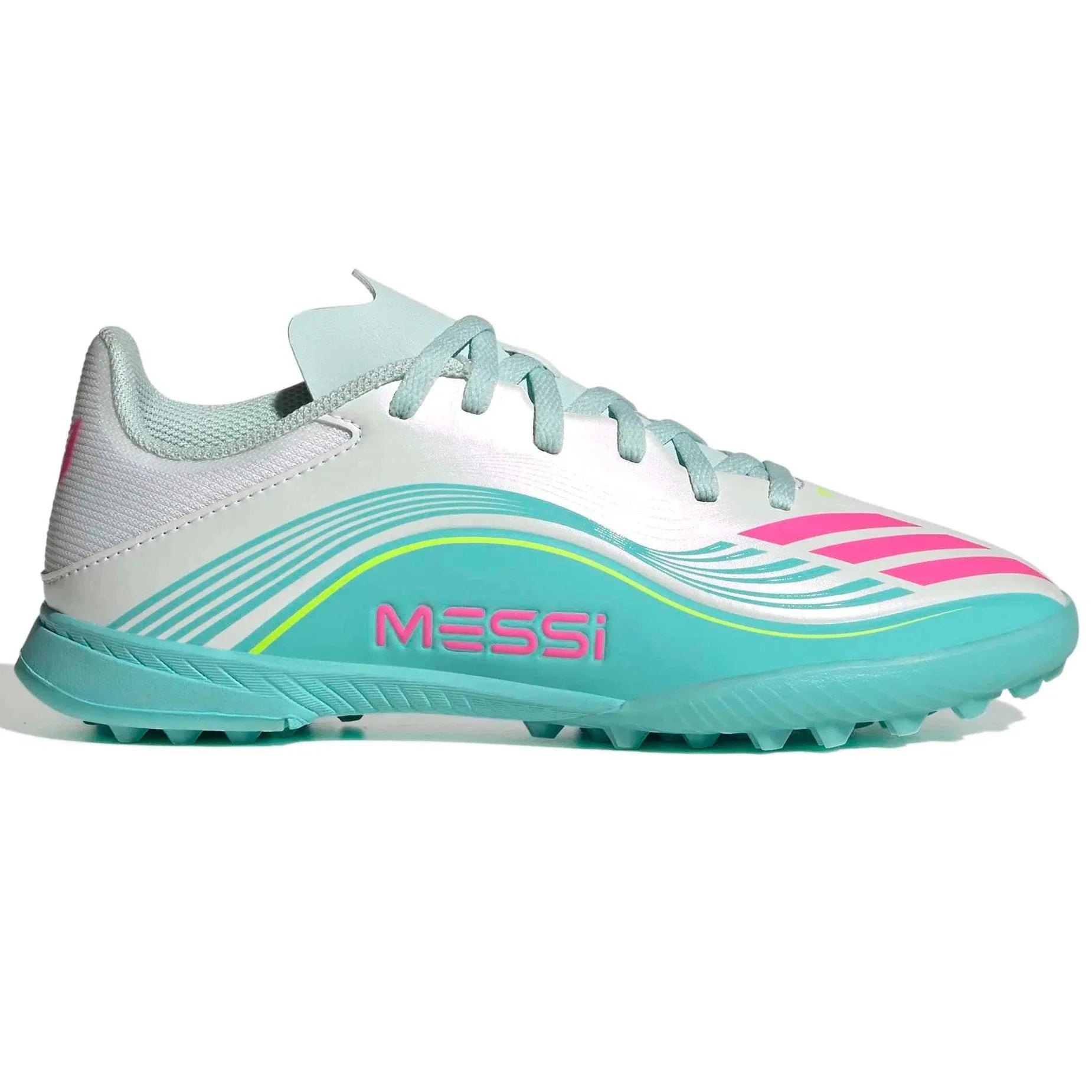 adidas JR F50 Messi League Turf Soccer Shoes - Messi Aurora Radiante Pack (SP26) 1