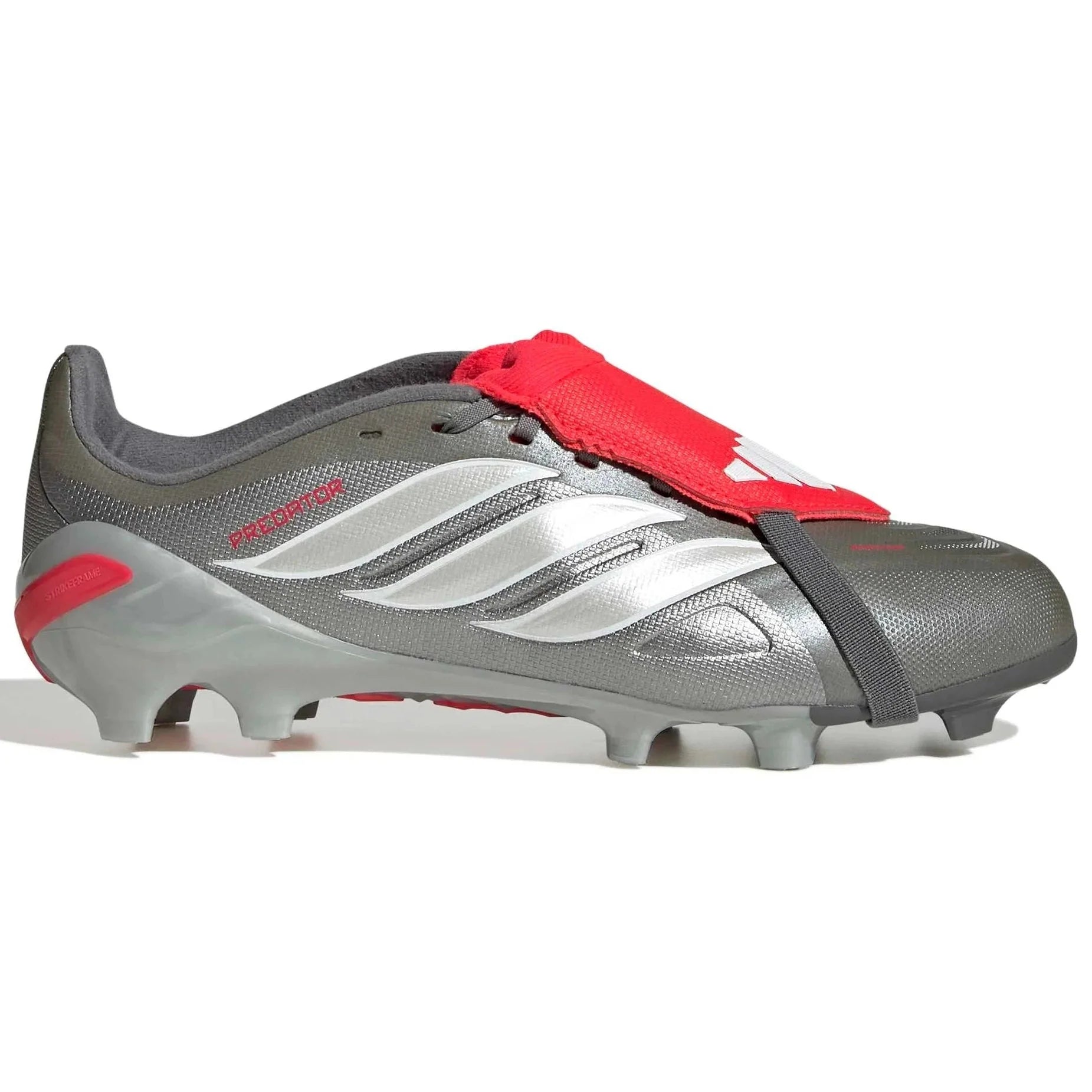 adidas Junior Predator League Fold-Over Tongue Firm Ground Soccer Cleats - Finishers Steel Pack (SP26) 1