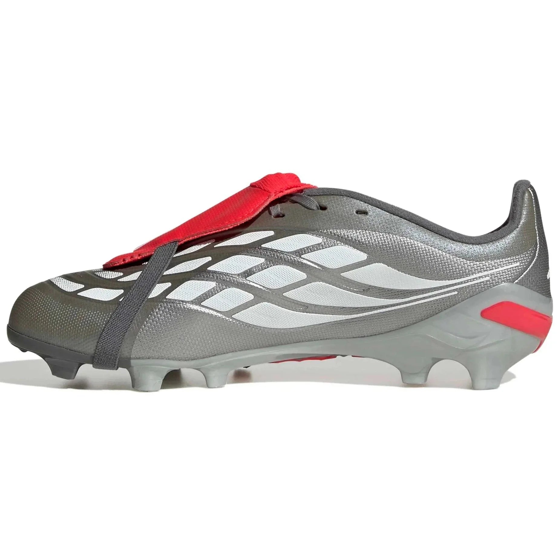 adidas Junior Predator League Fold-Over Tongue Firm Ground Soccer Cleats - Finishers Steel Pack (SP26) 2