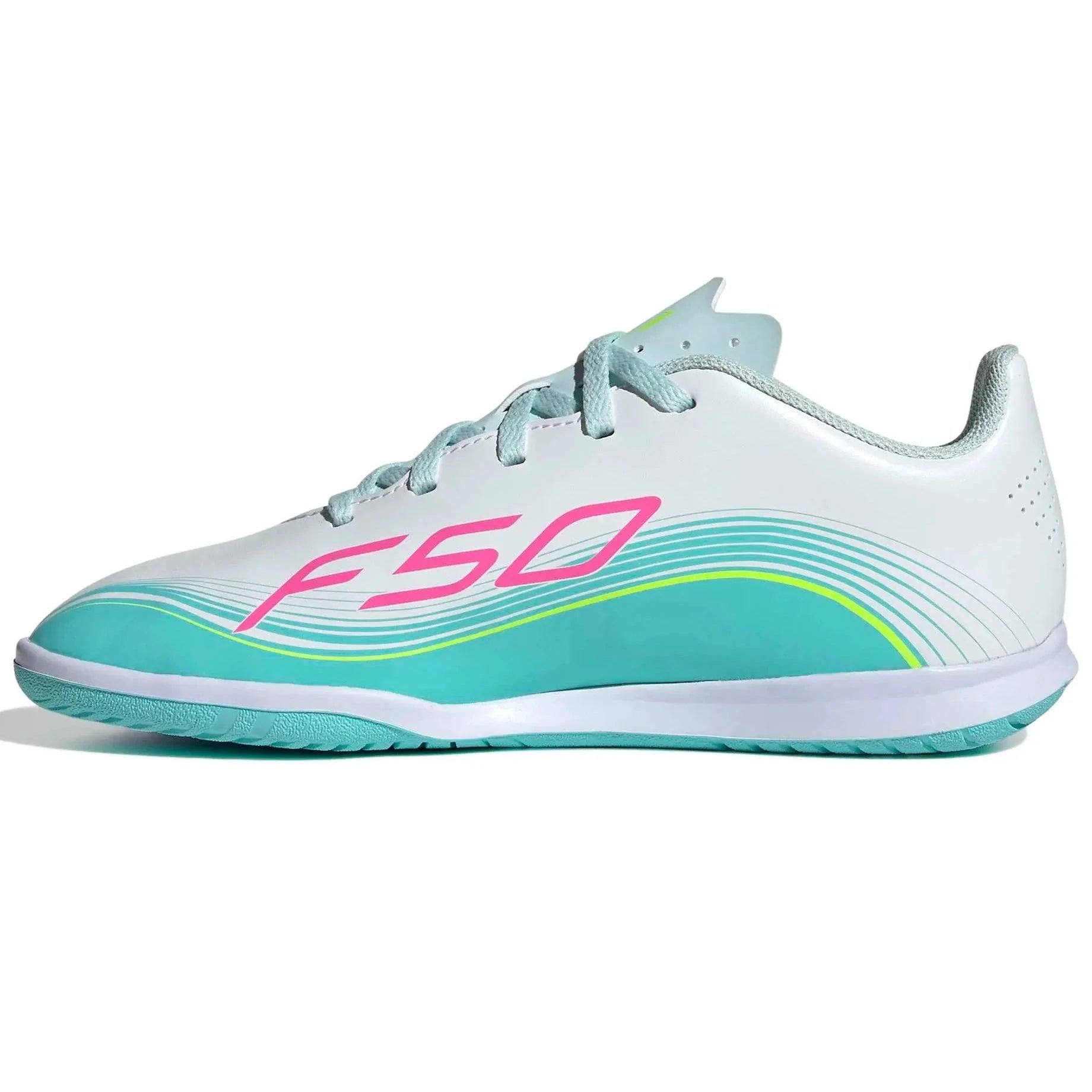 adidas Junior F50 Messi Club Indoor Soccer Shoes - Messi Aurora Radiante Pack (SP26) 2