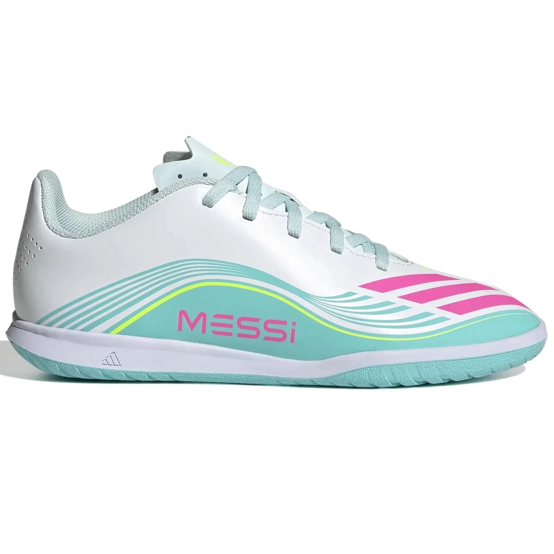 adidas Junior F50 Messi Club Indoor Soccer Shoes - Messi Aurora Radiante Pack (SP26) 1