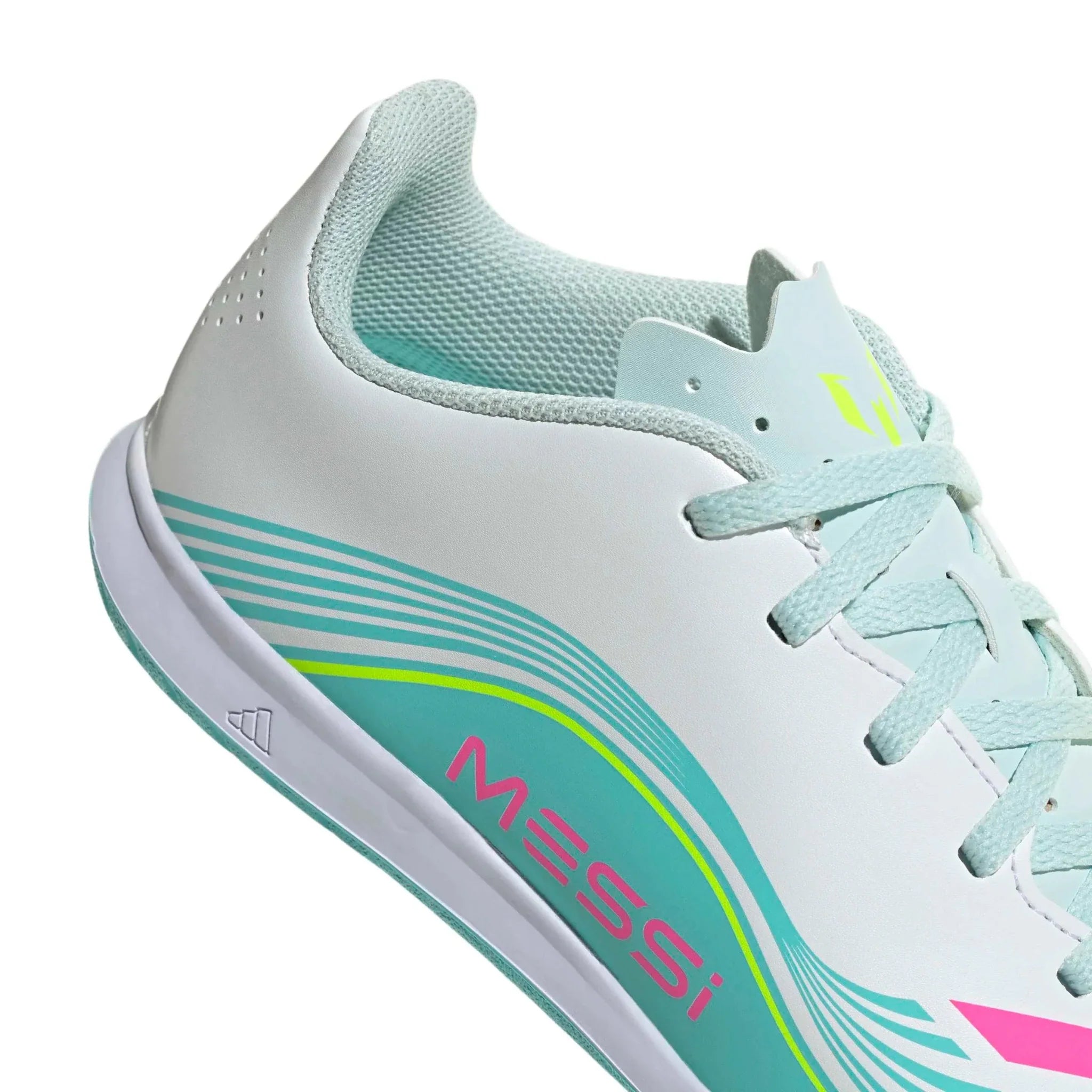 adidas Junior F50 Messi Club Indoor Soccer Shoes - Messi Aurora Radiante Pack (SP26) 8
