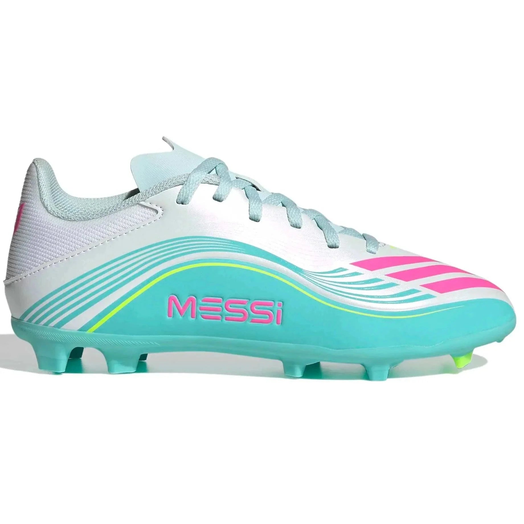 adidas Junior F50 Messi League Firm/Multi Ground Soccer Cleats - Messi Aurora Radiante Pack (SP26) 1