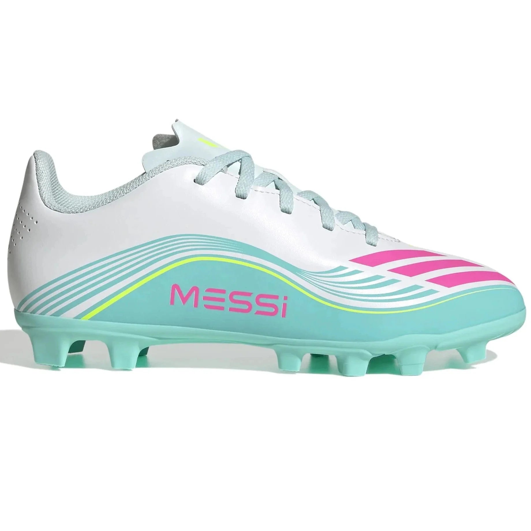 adidas Kids F50 Messi Club Firm/Multi Ground Soccer Cleats - Messi Aurora Radiante Pack (SP26) 1
