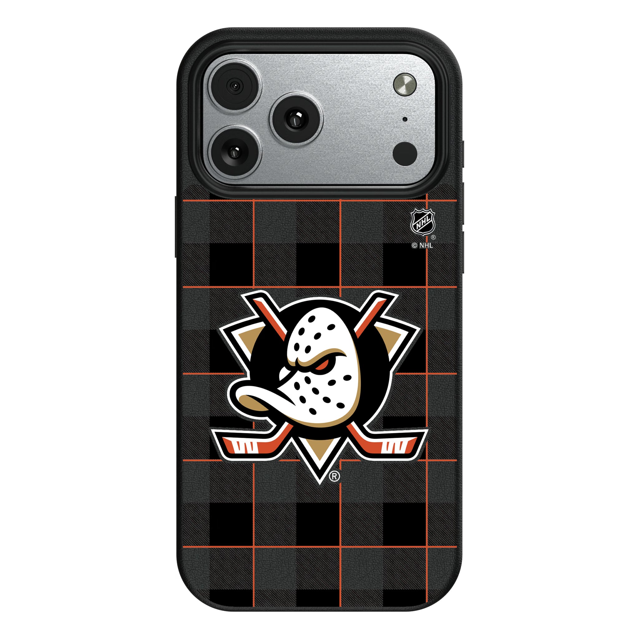 Anaheim Ducks Plaid MagSafe Compatible Phone Case for Apple iPhone 9