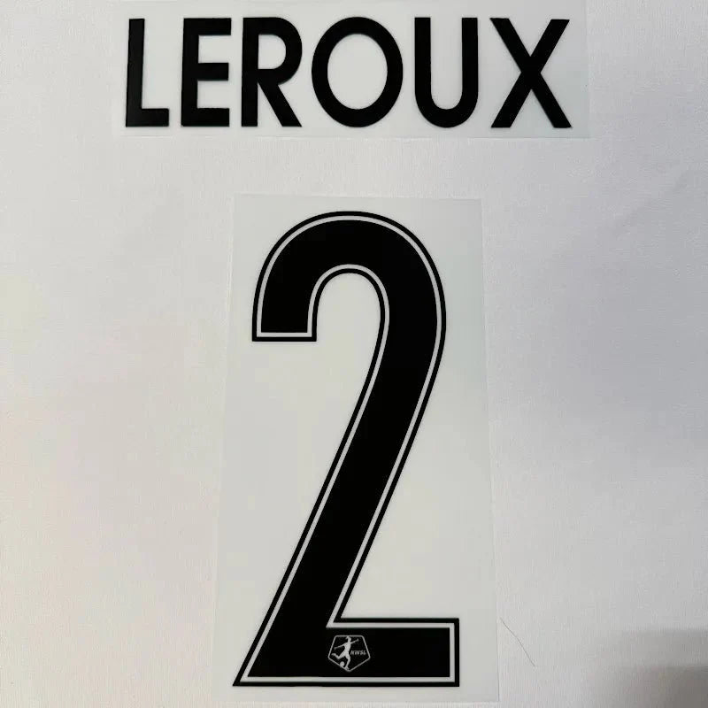 Angel City 2023- Away Leroux #2 Jersey Name Set 1