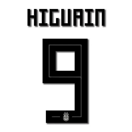 Argentina 2018 Home Higuain #9 Jersey Name Set 1