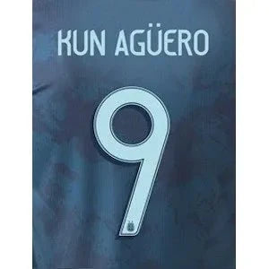Argentina 2020/21 Away Kun Aguero #9 Jersey Name Set 1